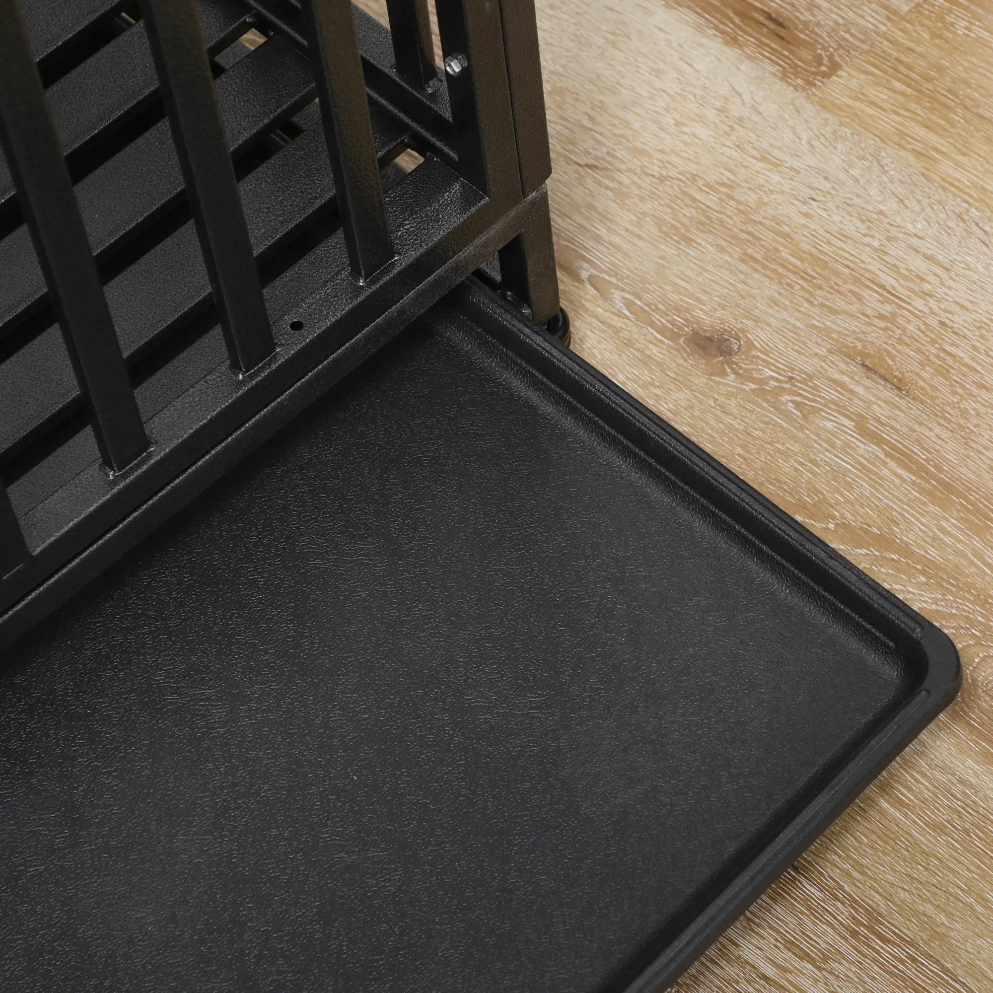 44 Heavy Duty Steel Dog Crate, Pet Cage with Wheels, Black - Image 9