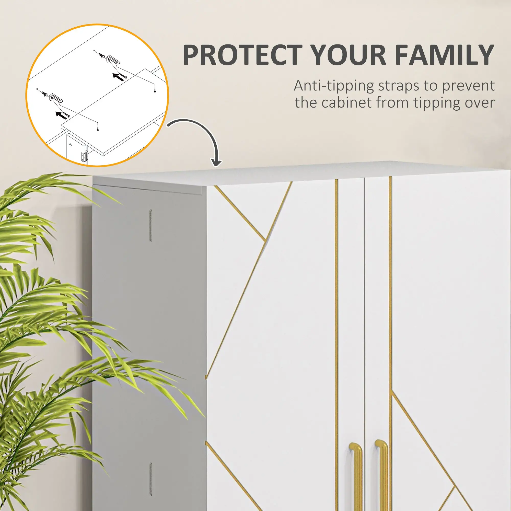 44" Storage Cabinet, 2-Door Kitchen Pantry, 4-Tier Shelving, 8 Spice Racks - Image 6