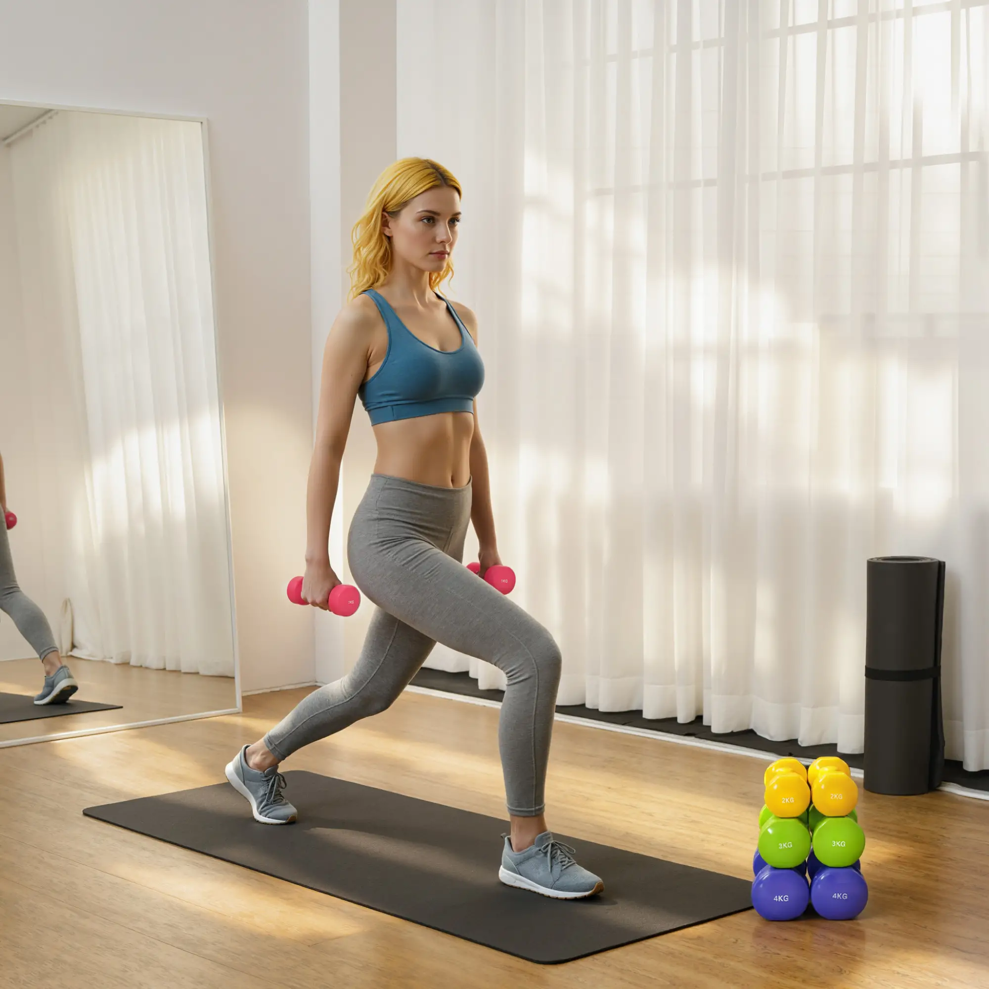 44lbs Hex Dumbbell Set, Hand Weights for Home Gym, Multi-Colour - Image 2