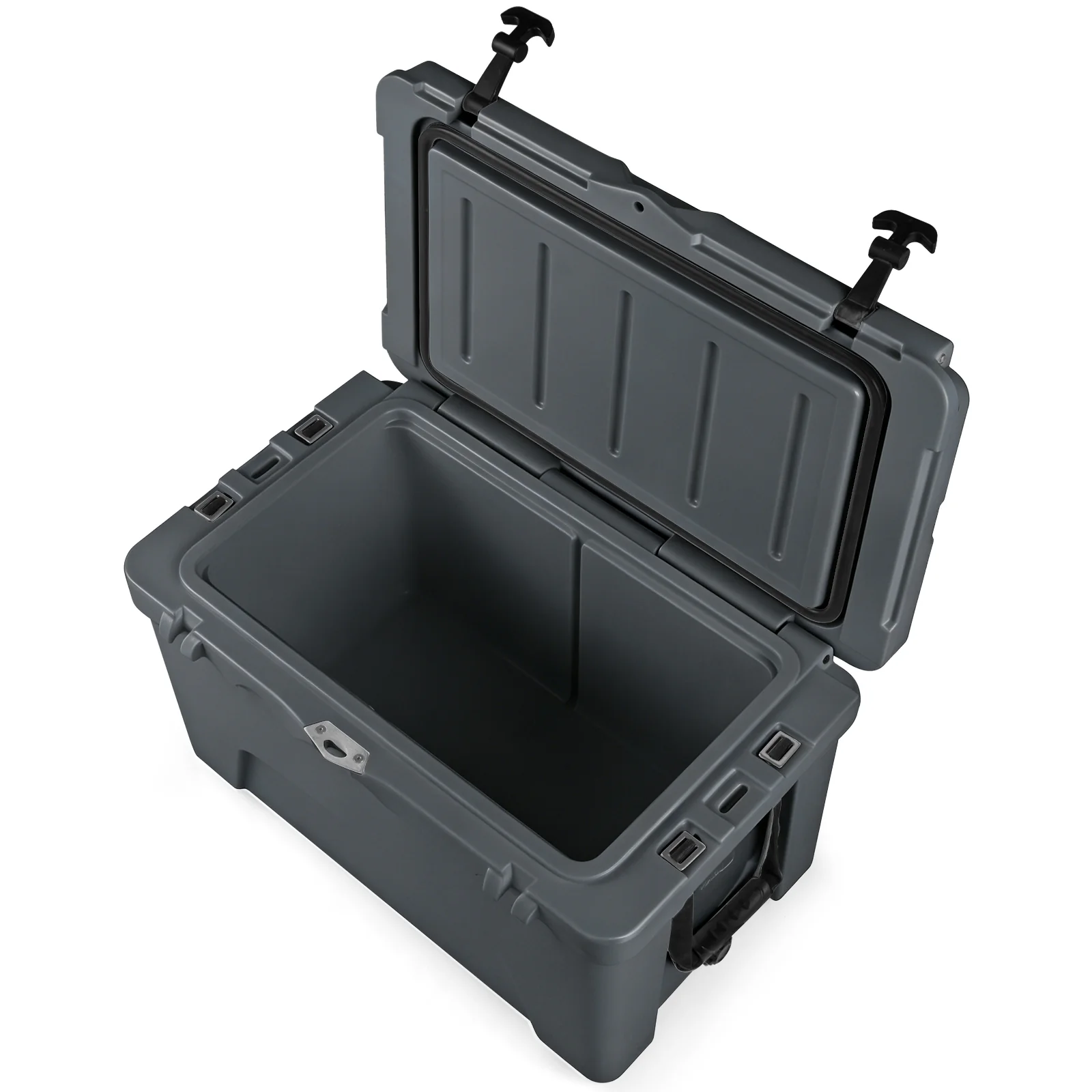 45 Quart Portable Hard Cooler, Insulated Ice Chest, Gray - Image 4