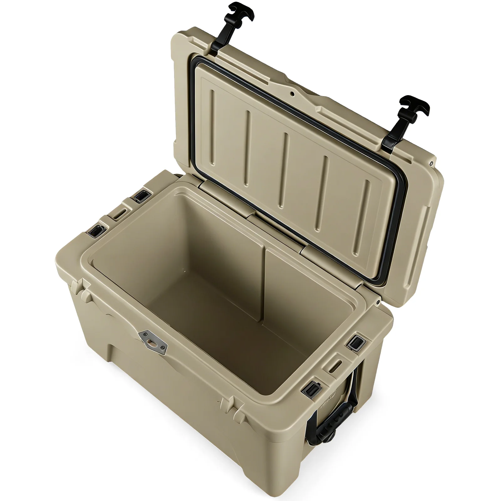 45 Quart Portable Hard Cooler, Insulated Ice Chest, Khaki - Image 4