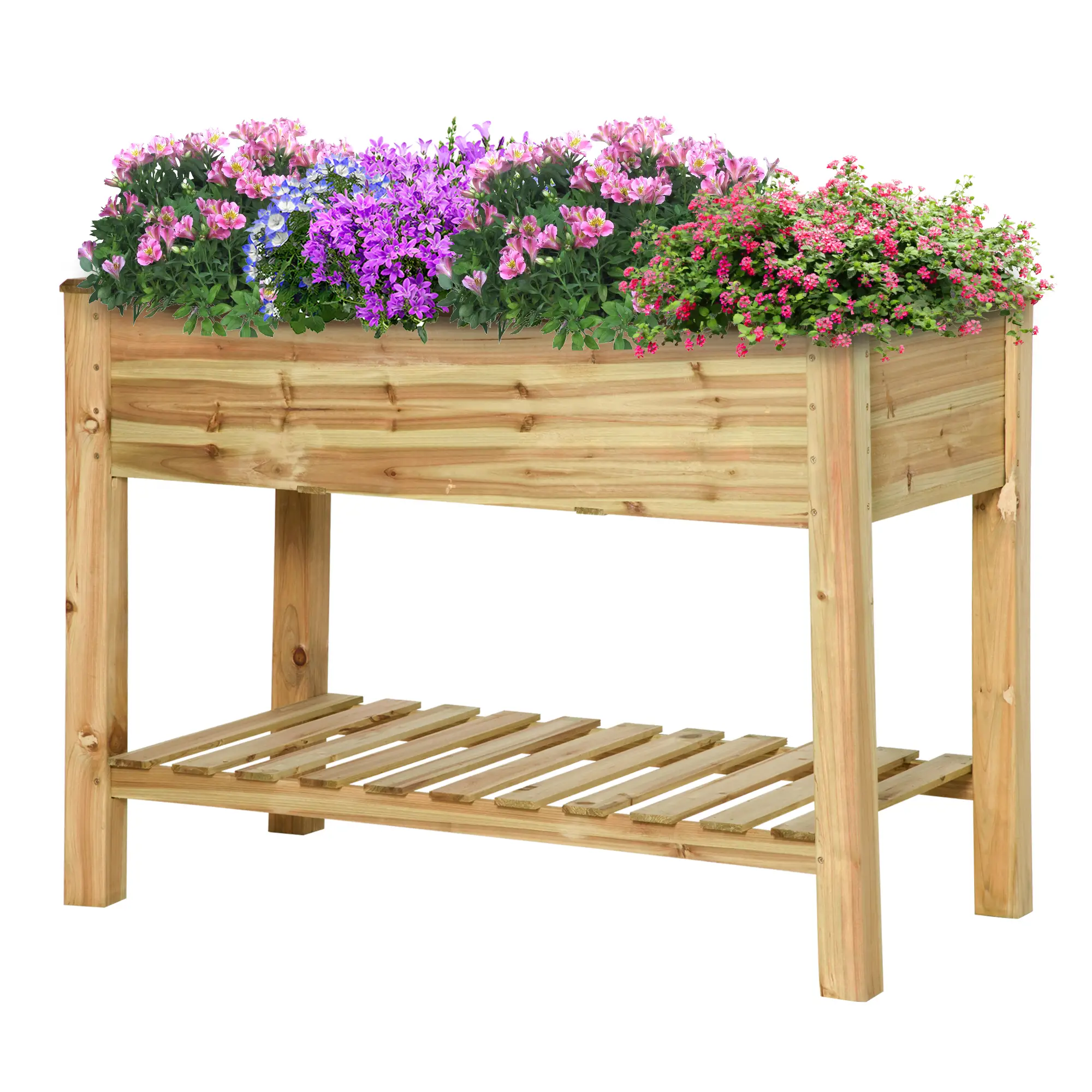 45" x 22" x 33" Elevated Planter Box With Legs, Storage Shelf, Raised Garden Bed - Image 12