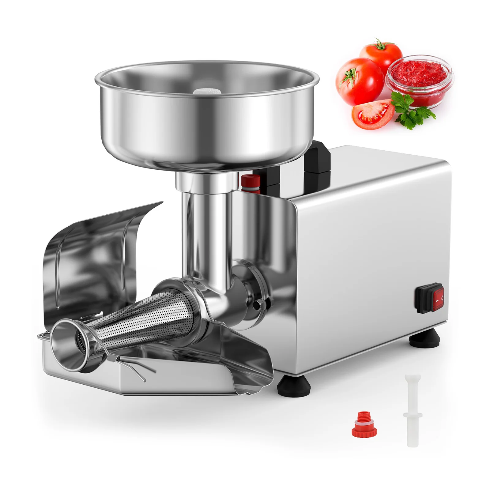 450W Electric Tomato Strainer, Stainless Steel Sauce Maker, Silver - Image 3