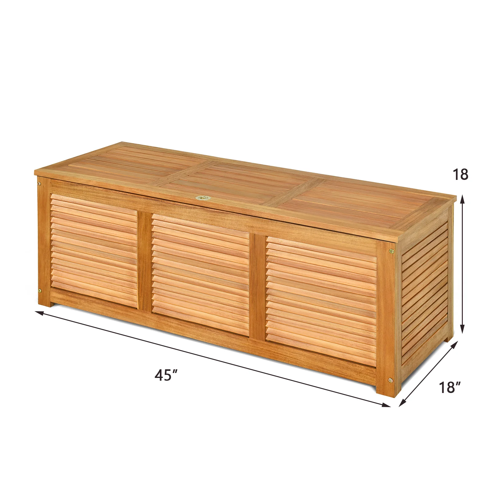 46 Gallon Acacia Wood Storage Bench, Natural - Image 5