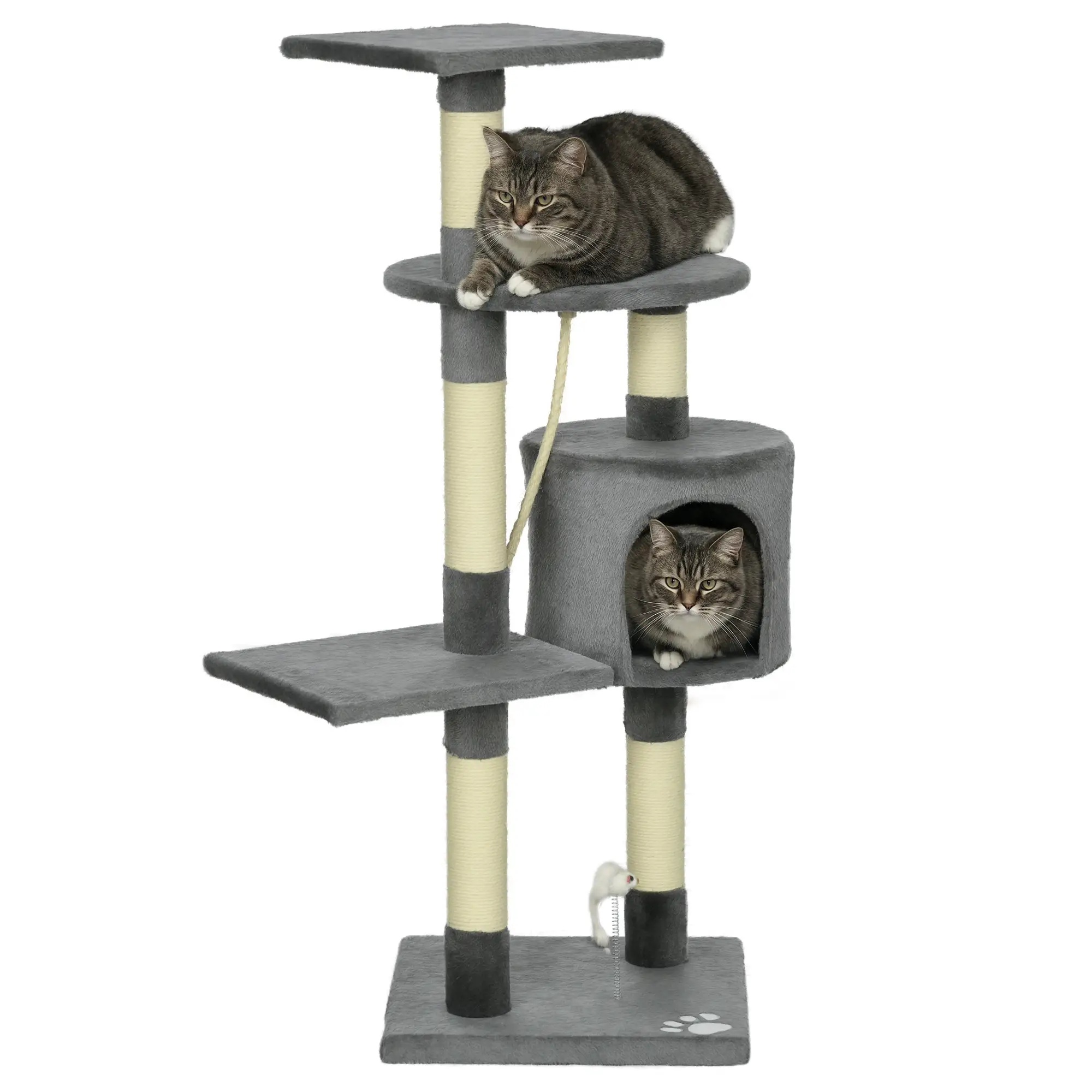 46Inch Cat Tree, Multi Level Tower for Large Cats, Grey - Image 11