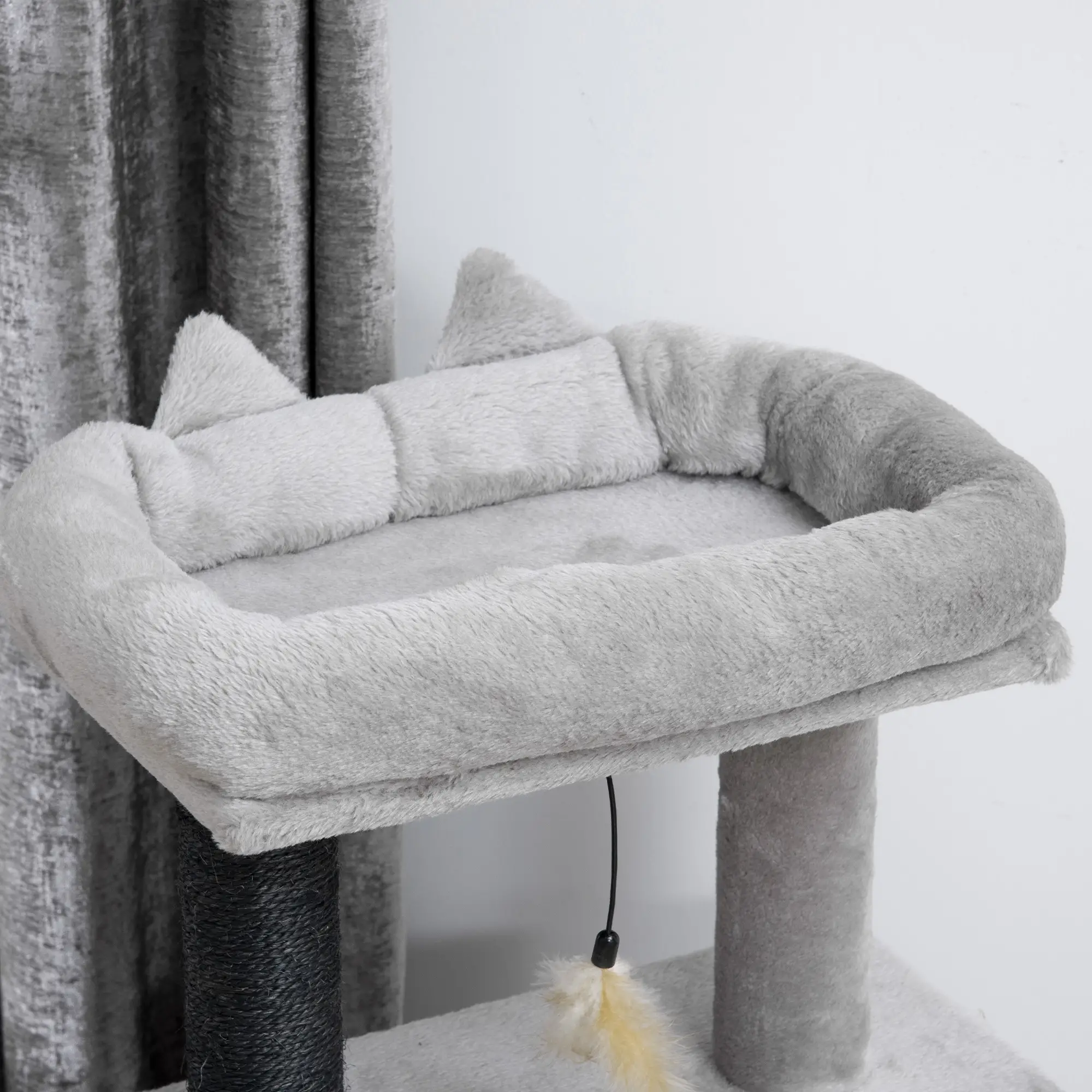 47" Cat Tree, Kitty Activity Center with Scratching Post, Light Grey - Image 10