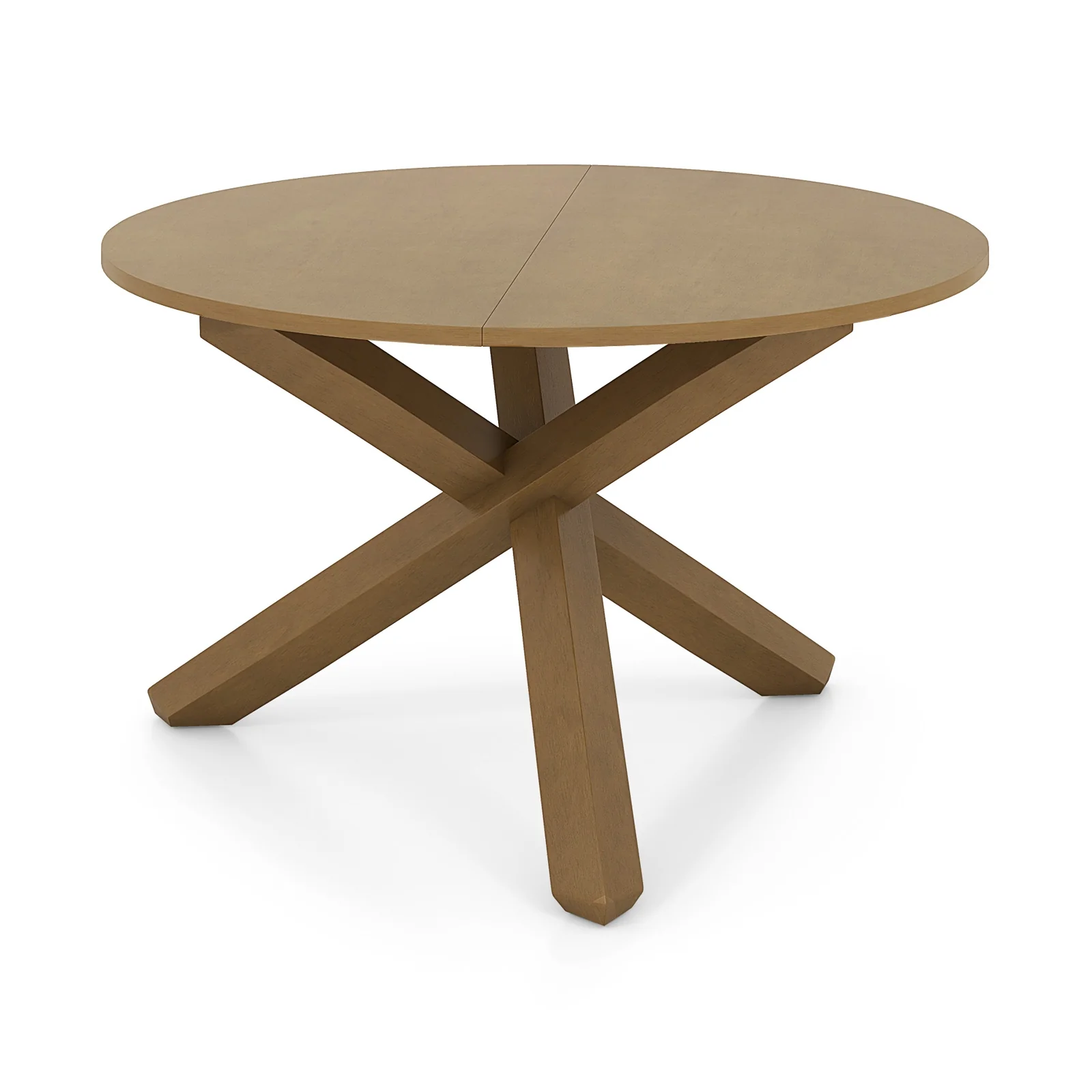 47 Inches Round Dining Table, Solid Acacia Wood Legs, 4-6 Person, Natural - Image 4