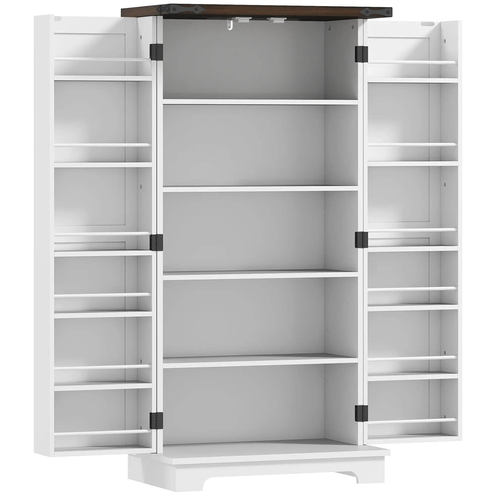 47" Kitchen Pantry Cabinet, Adjustable Shelves, White - Image 15