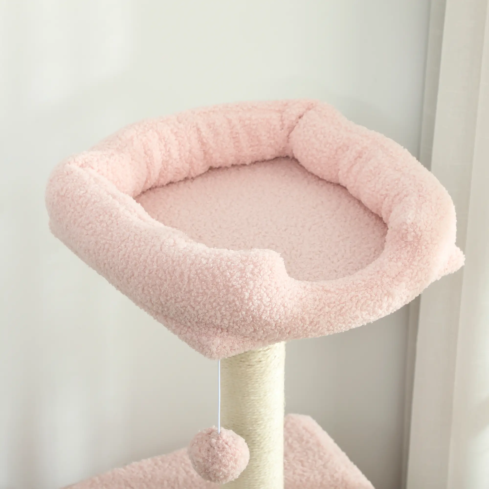 47" Tall Cat Tree Tower, Condo, Ladder, Scratching Posts, Pink - Image 10