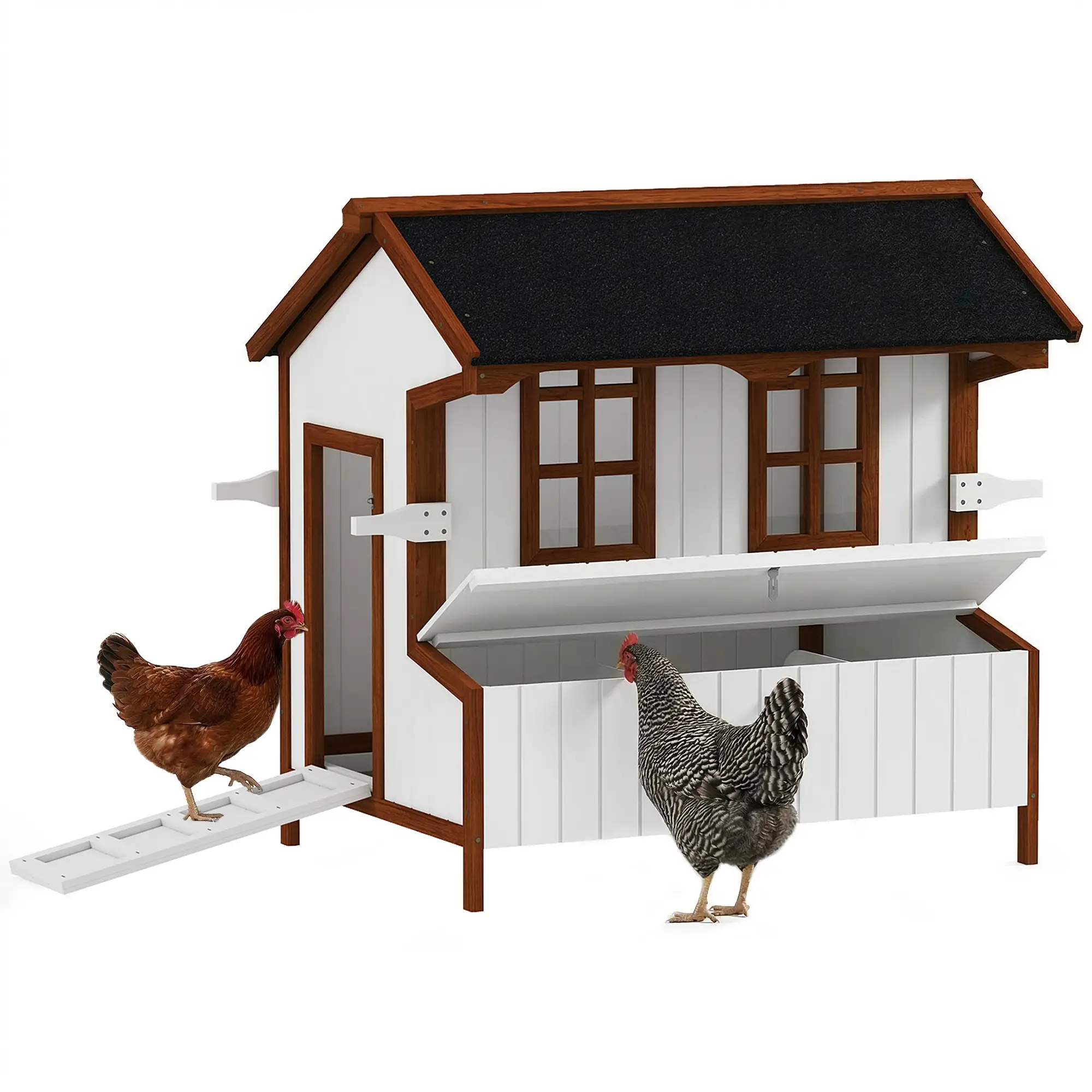 47" Wooden Chicken Coop, Rabbit Hutch, Portable Poultry Cage - Image 11