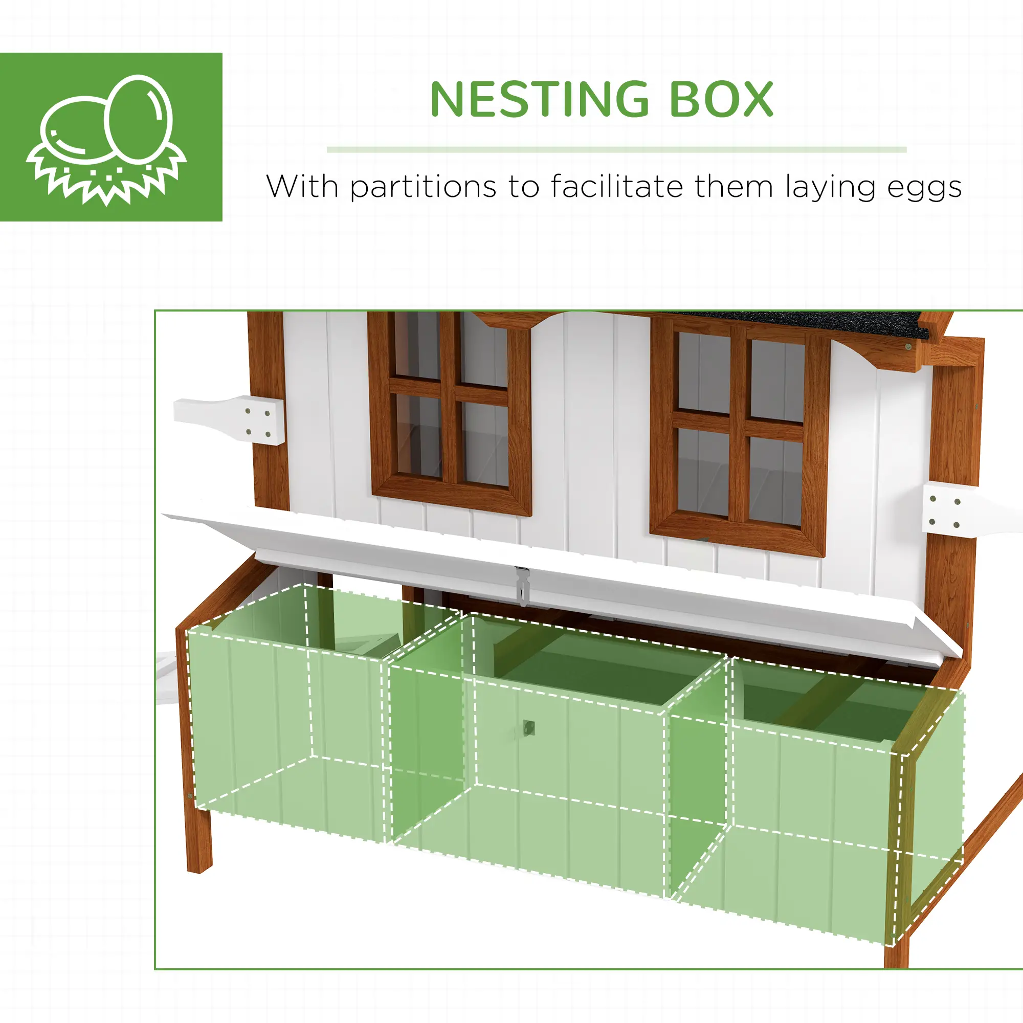 47" Wooden Chicken Coop, Rabbit Hutch, Portable Poultry Cage - Image 6