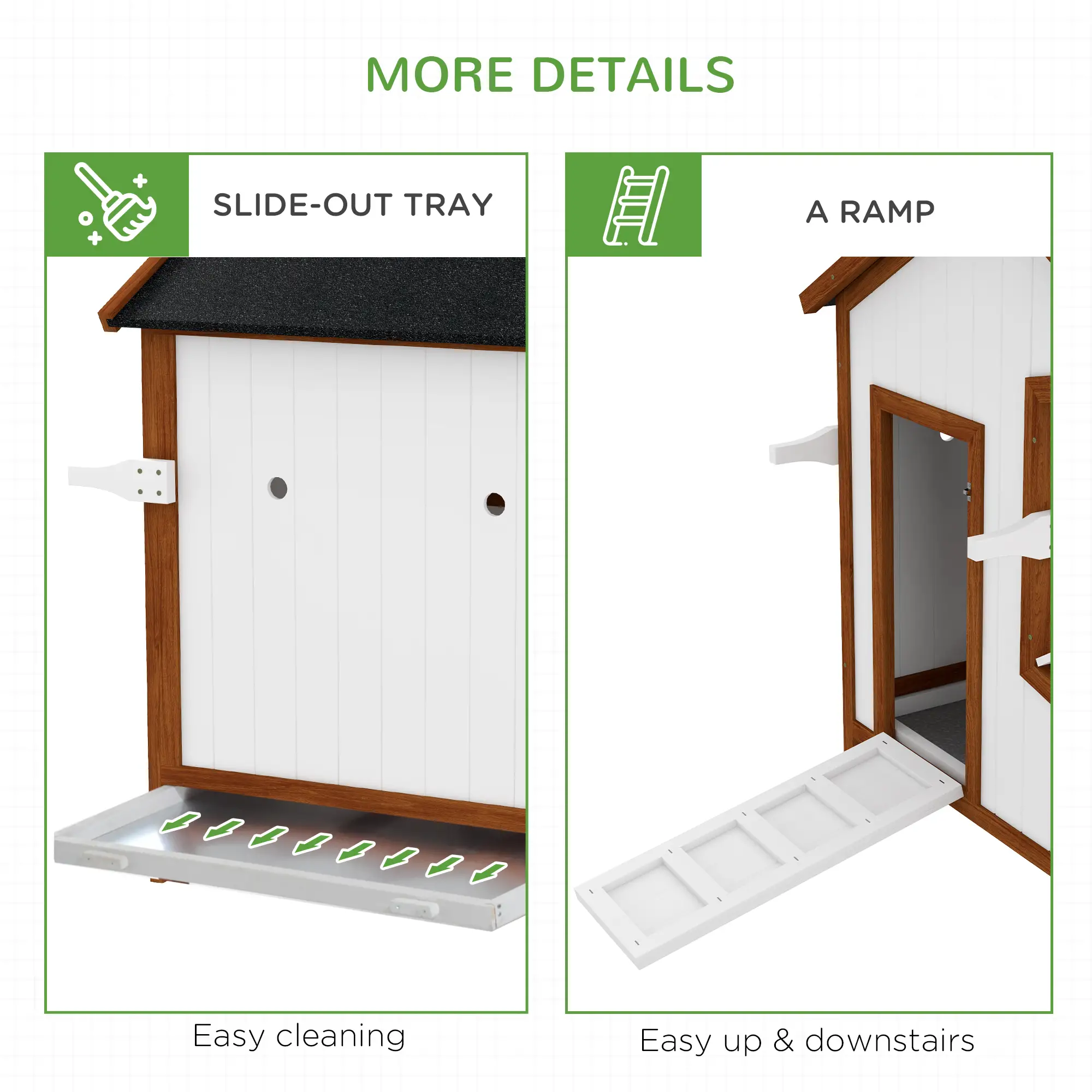 47" Wooden Chicken Coop, Rabbit Hutch, Portable Poultry Cage - Image 7