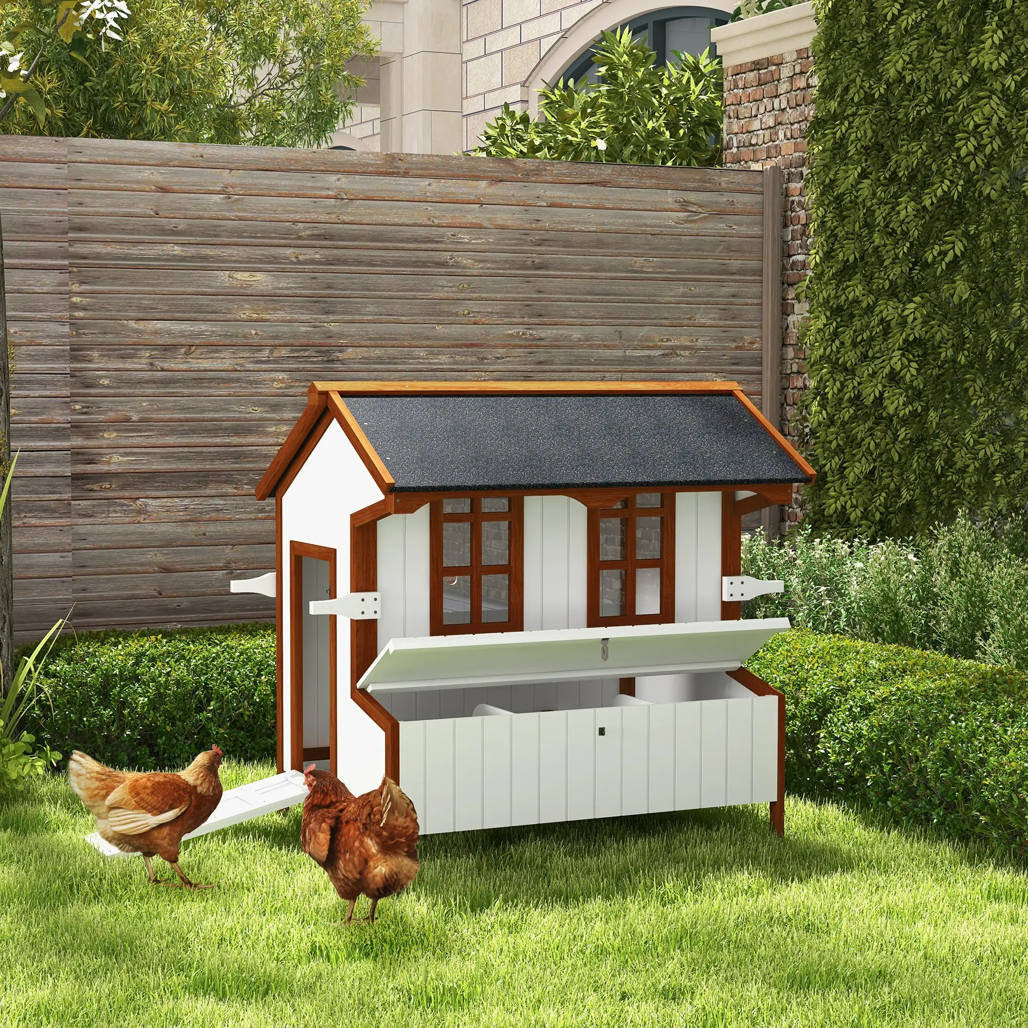 47" Wooden Chicken Coop, Rabbit Hutch, Portable Poultry Cage - Image 8