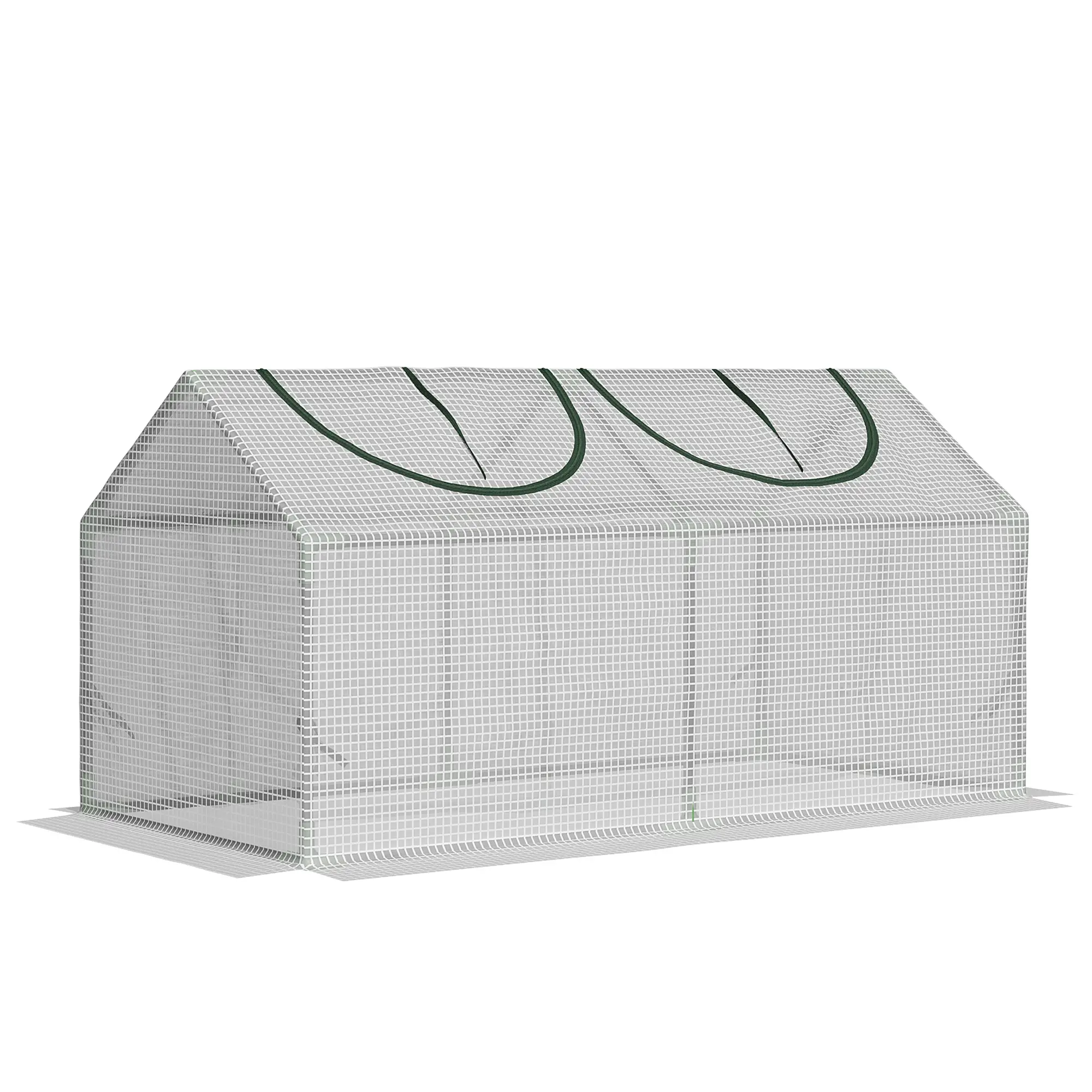 47" x 24" x 24" Mini Tunnel Greenhouse, Steel Frame, PE Cover, White