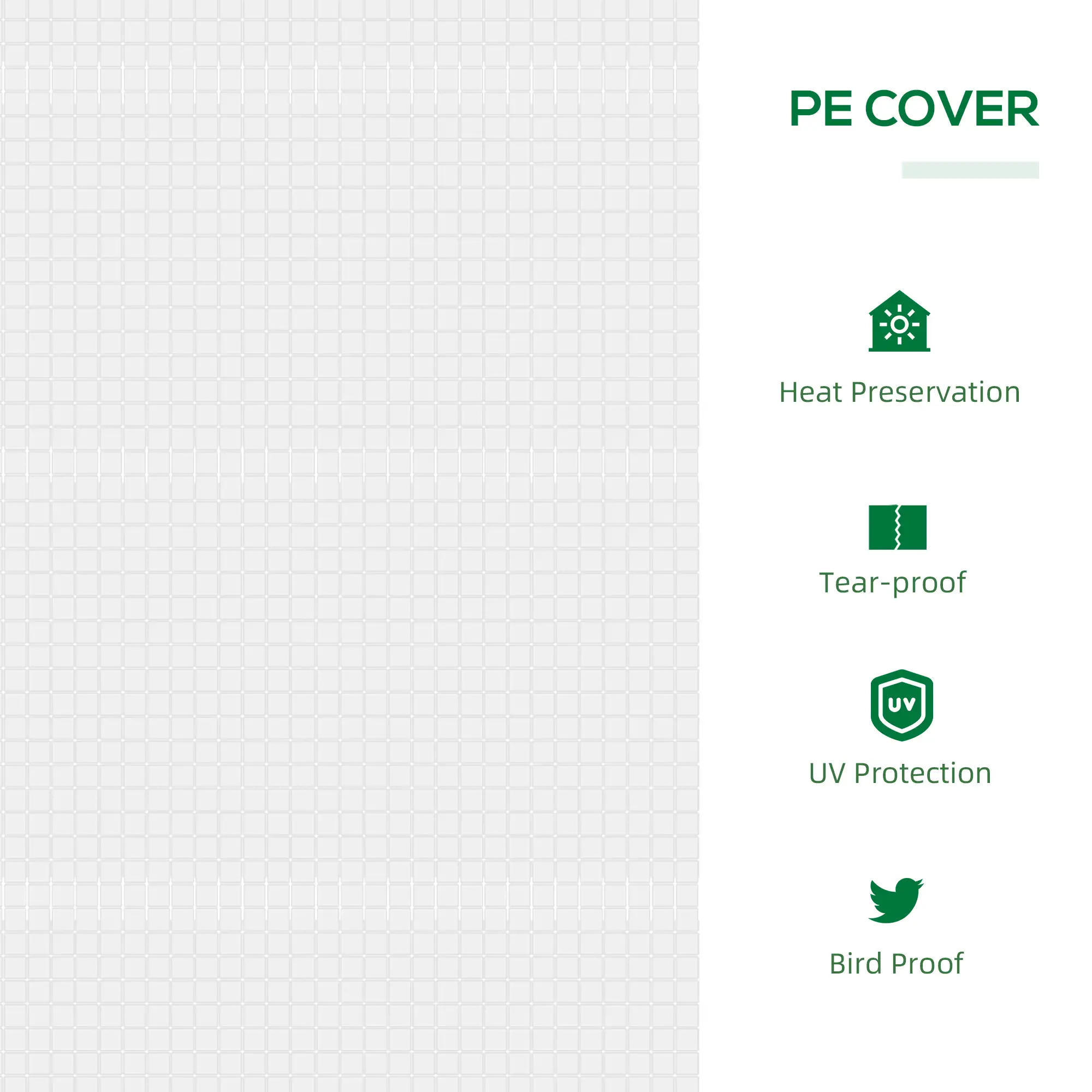 47" x 24" x 24" Mini Tunnel Greenhouse, Steel Frame, PE Cover, White - Image 4