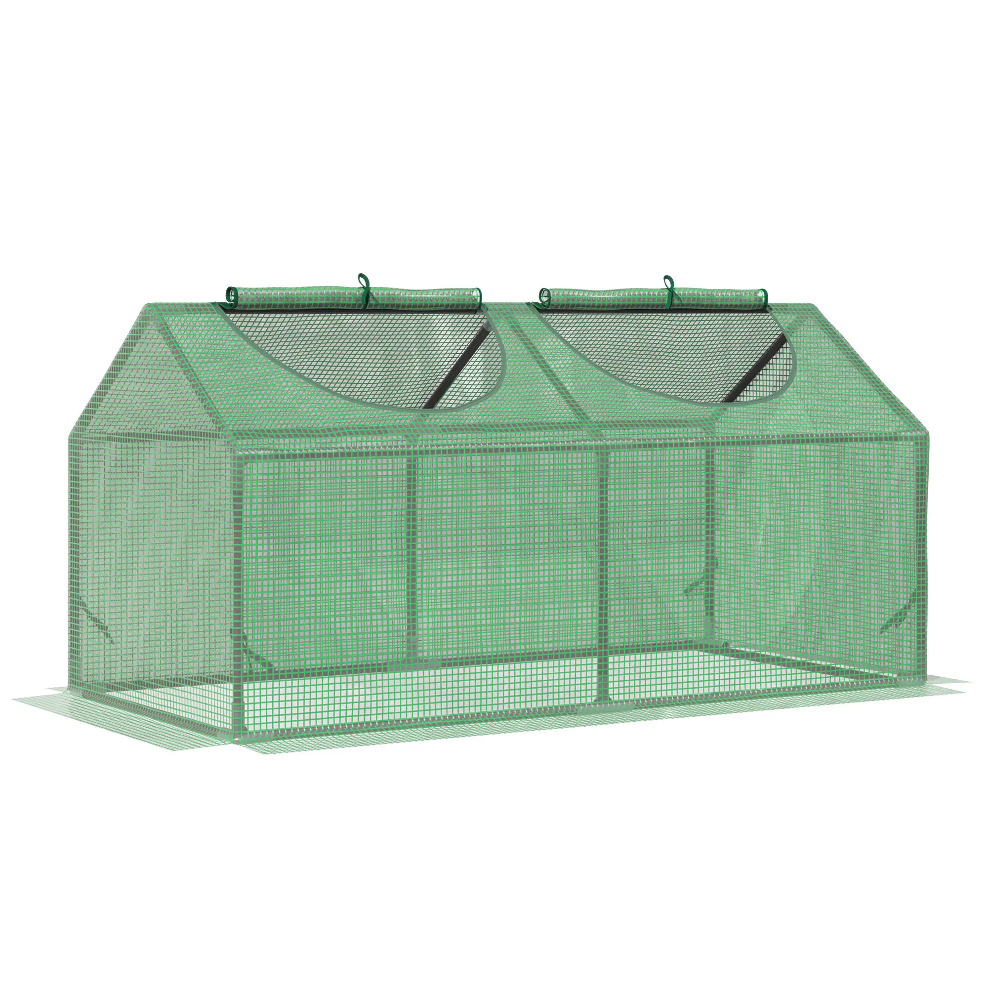 47" x 24" x 24" Portable Mini Greenhouse, Steel Frame, PE Cover, Green