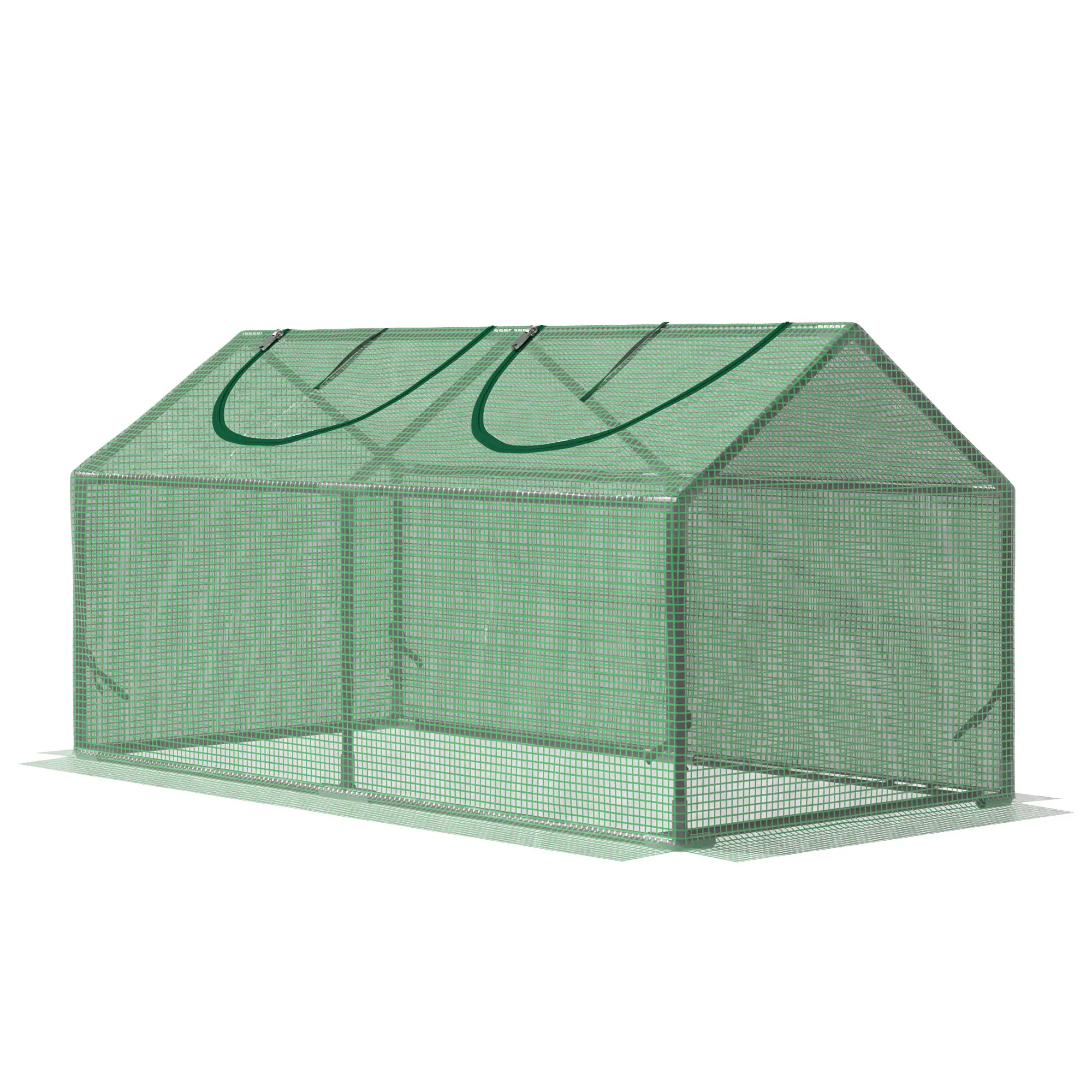 47" x 24" x 24" Portable Mini Greenhouse, Steel Frame, PE Cover, Green - Image 11
