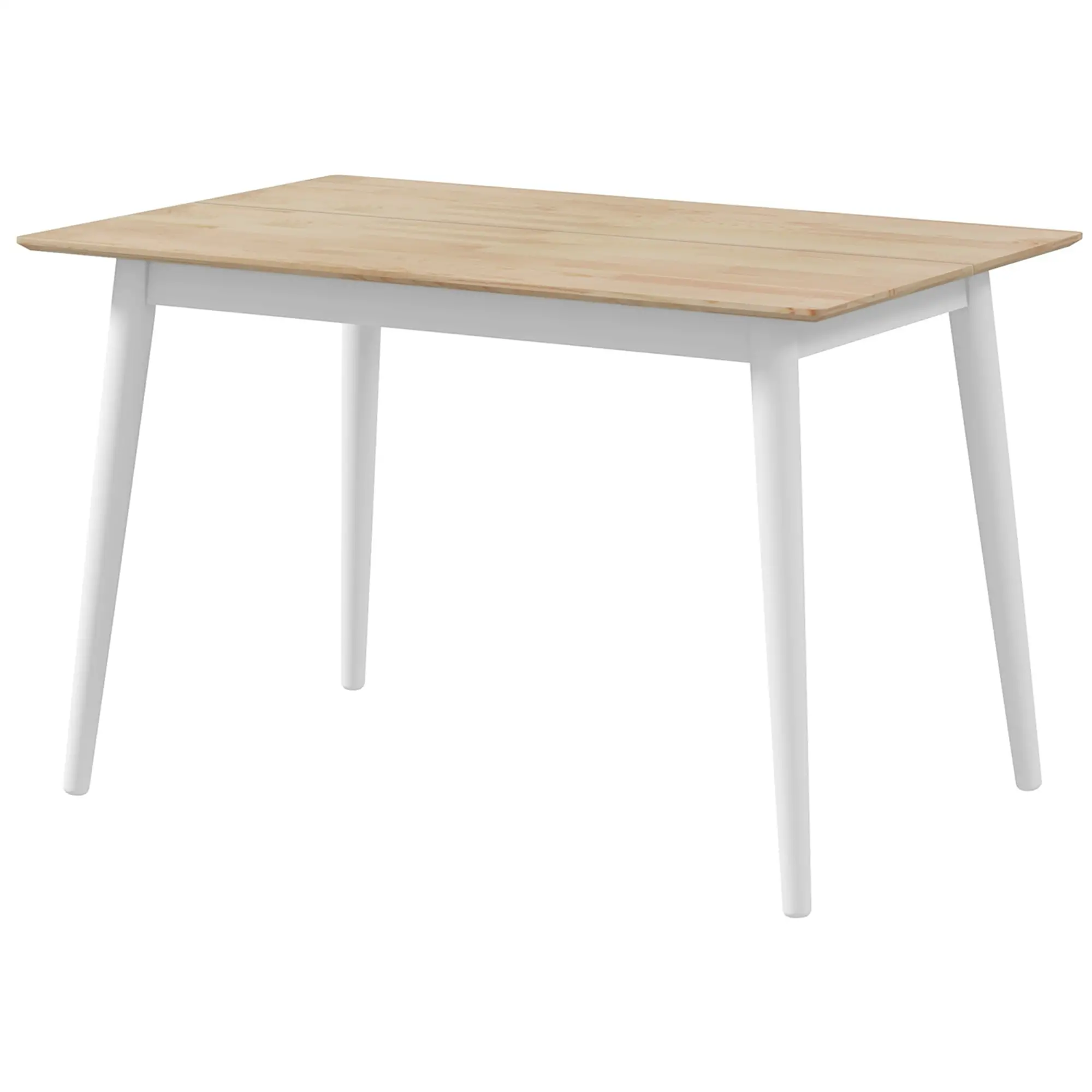 47" x 30" Dining Table, Farmhouse Dining Room Table with Pine Wood Frame and Angled Legs, Natural
