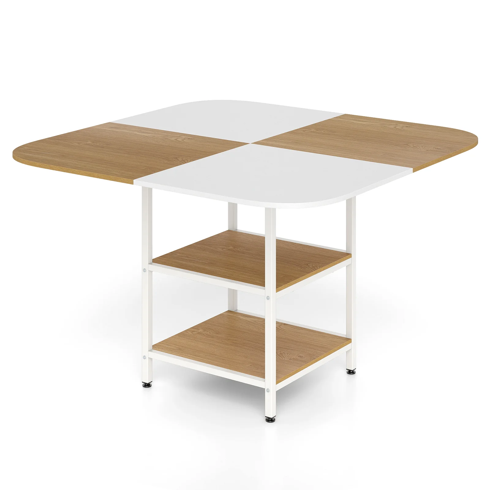 47.5 inch Modern Dining Table Square Kitchen Table with Mix-colored Tabletop, Natural - Image 5