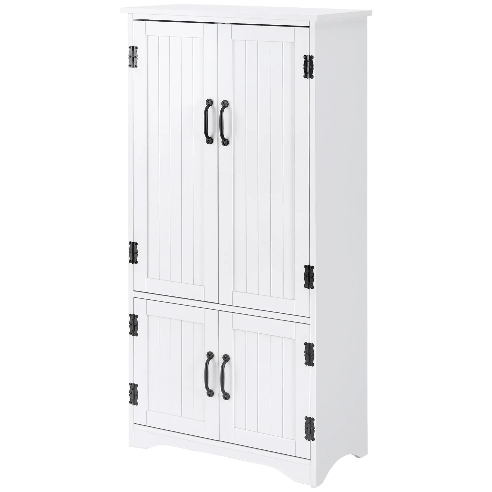 48" 4-Door Storage Cabinet, Adjustable Shelves, White - Image 11