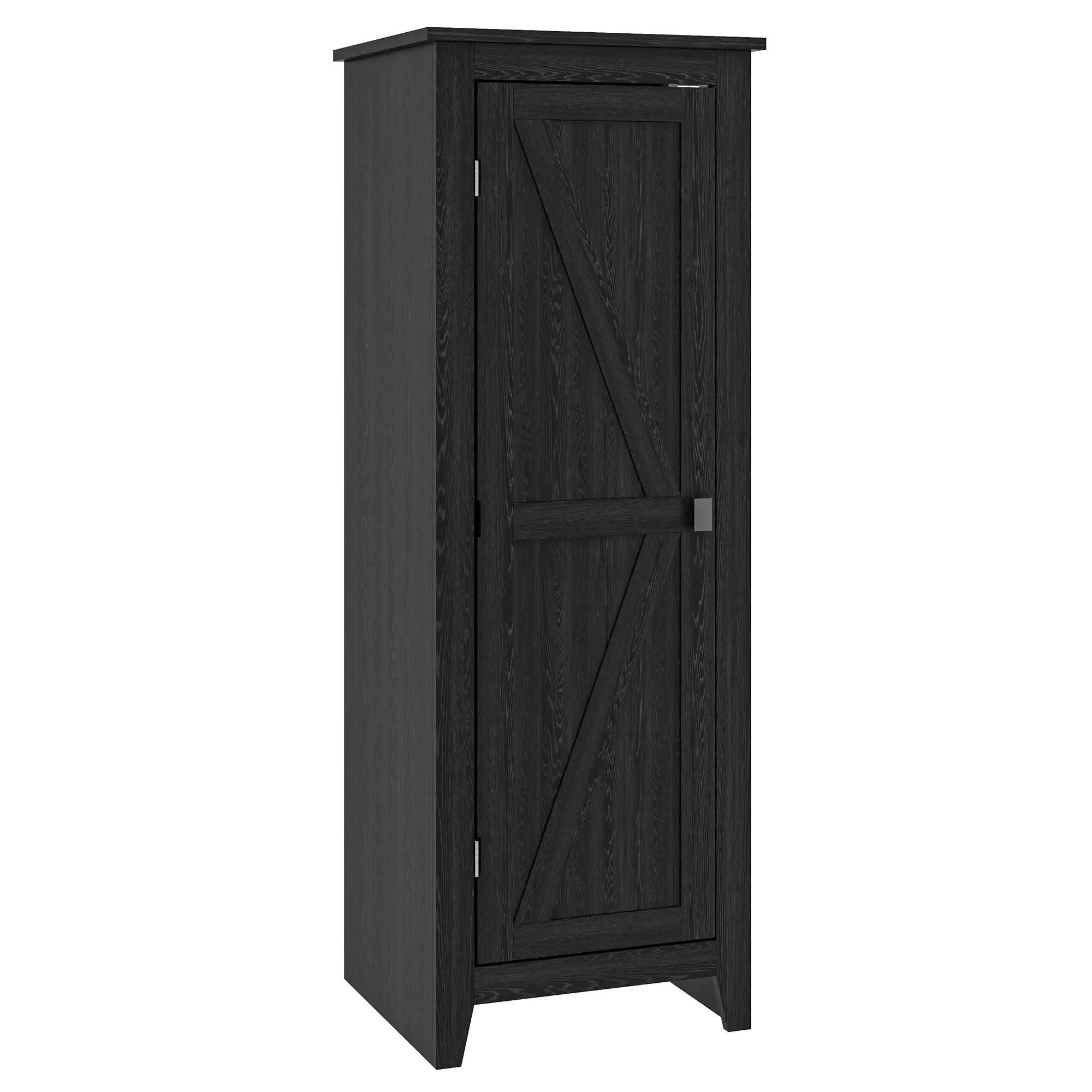 48" Farmhouse Kitchen Pantry Cabinet, Adjustable Shelves, Black