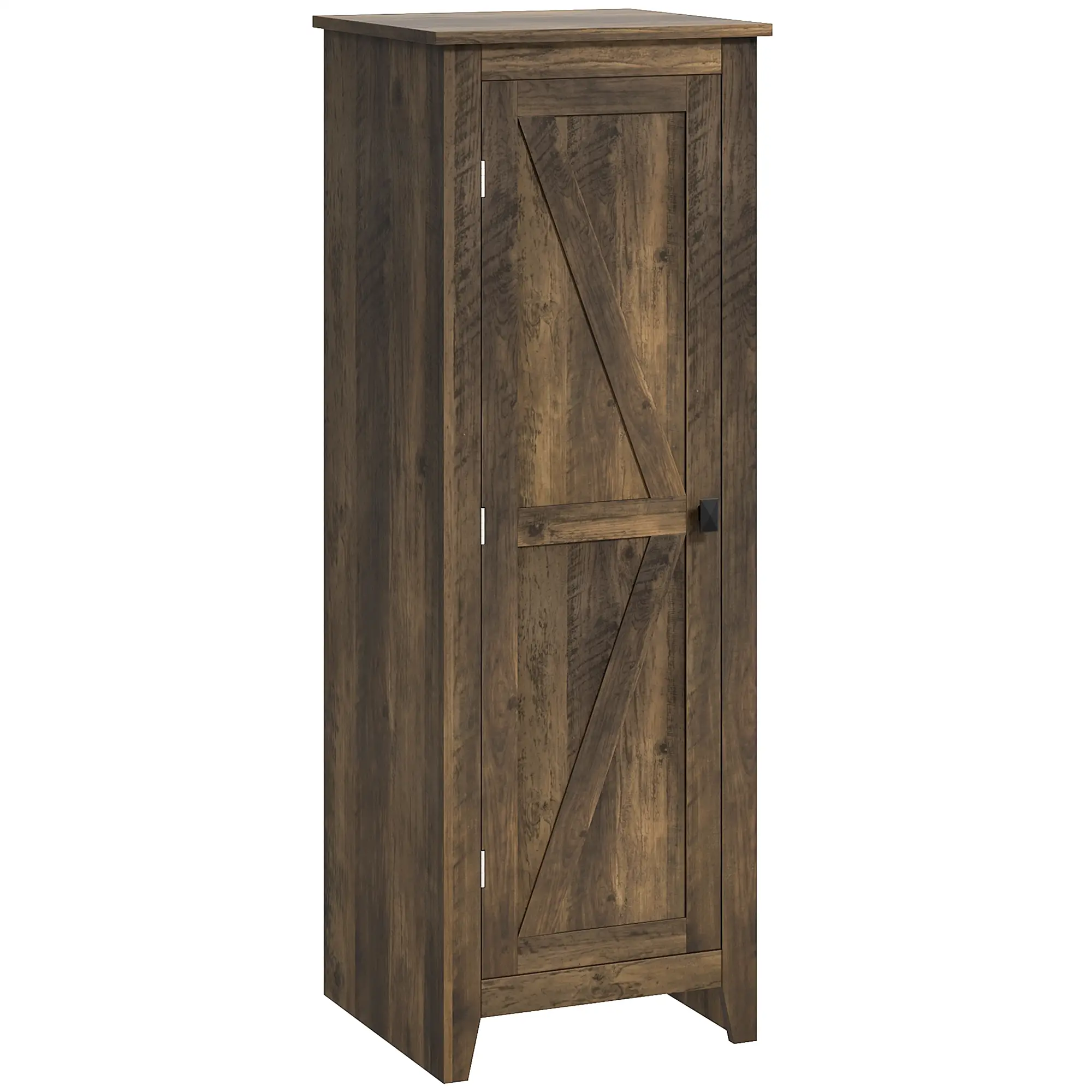 48" Farmhouse Kitchen Pantry Cabinet, Adjustable Shelves, Brown