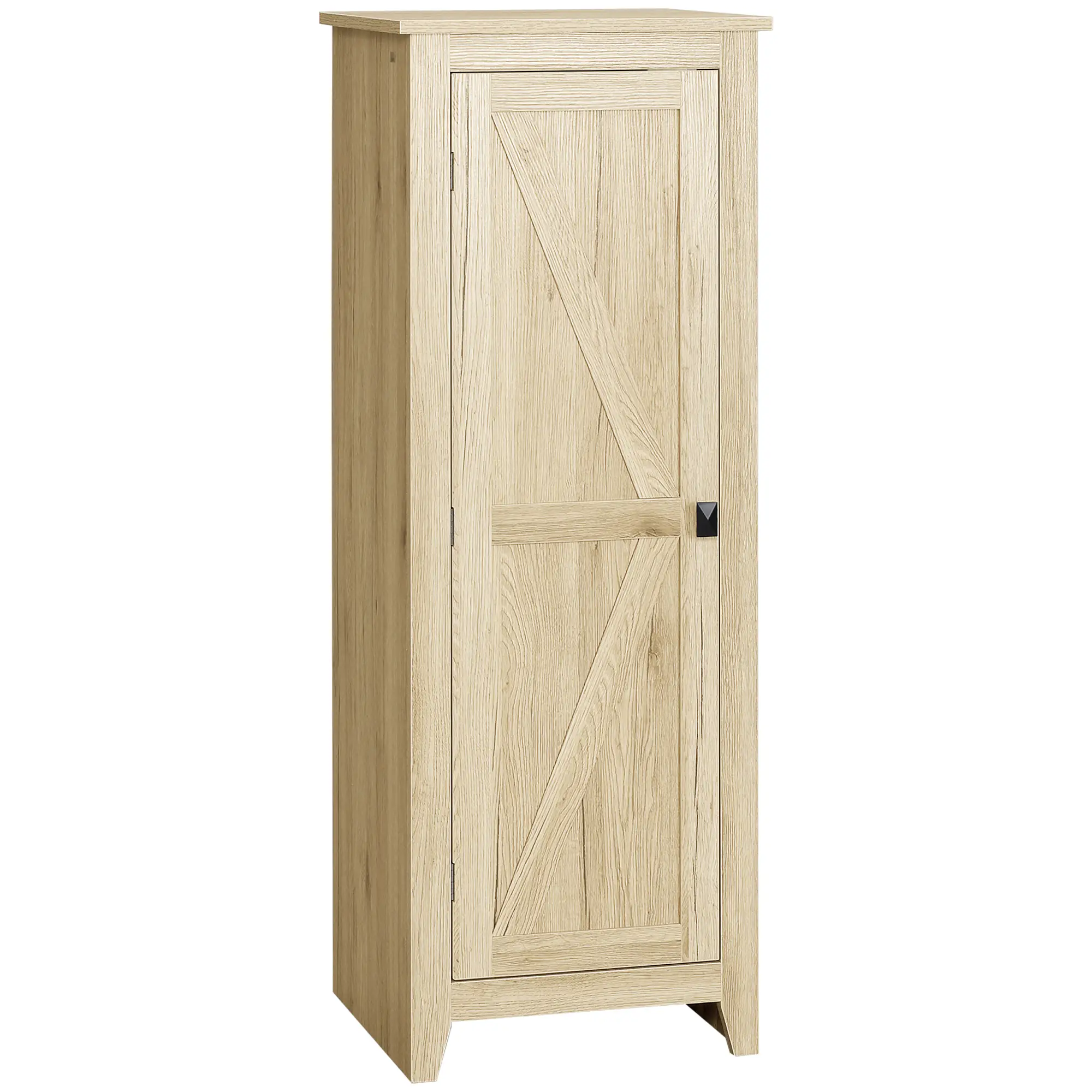 48" Farmhouse Kitchen Pantry Cabinet, Adjustable Shelves, Natural
