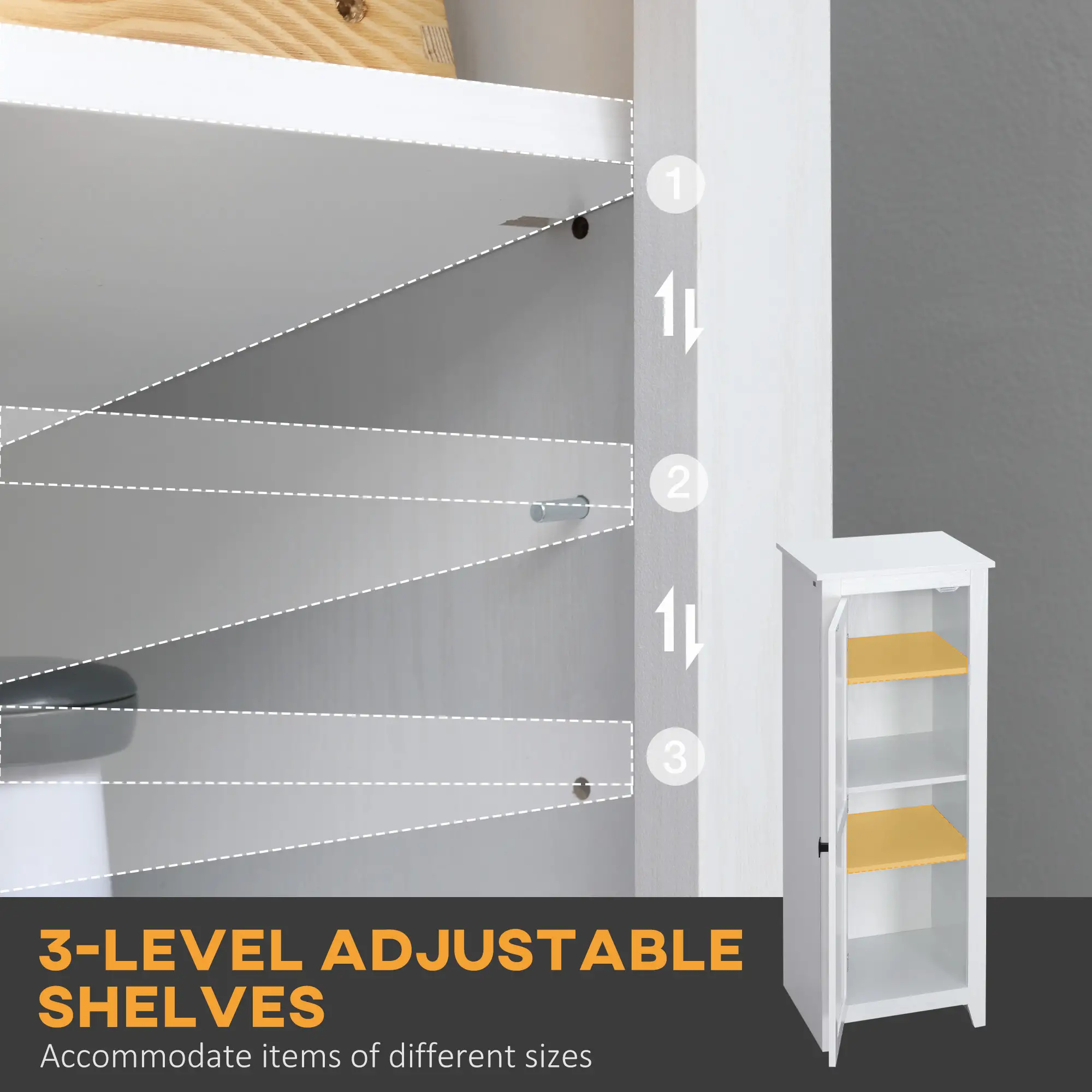 48" Farmhouse Kitchen Pantry Cabinet, Adjustable Shelves, White - Image 5