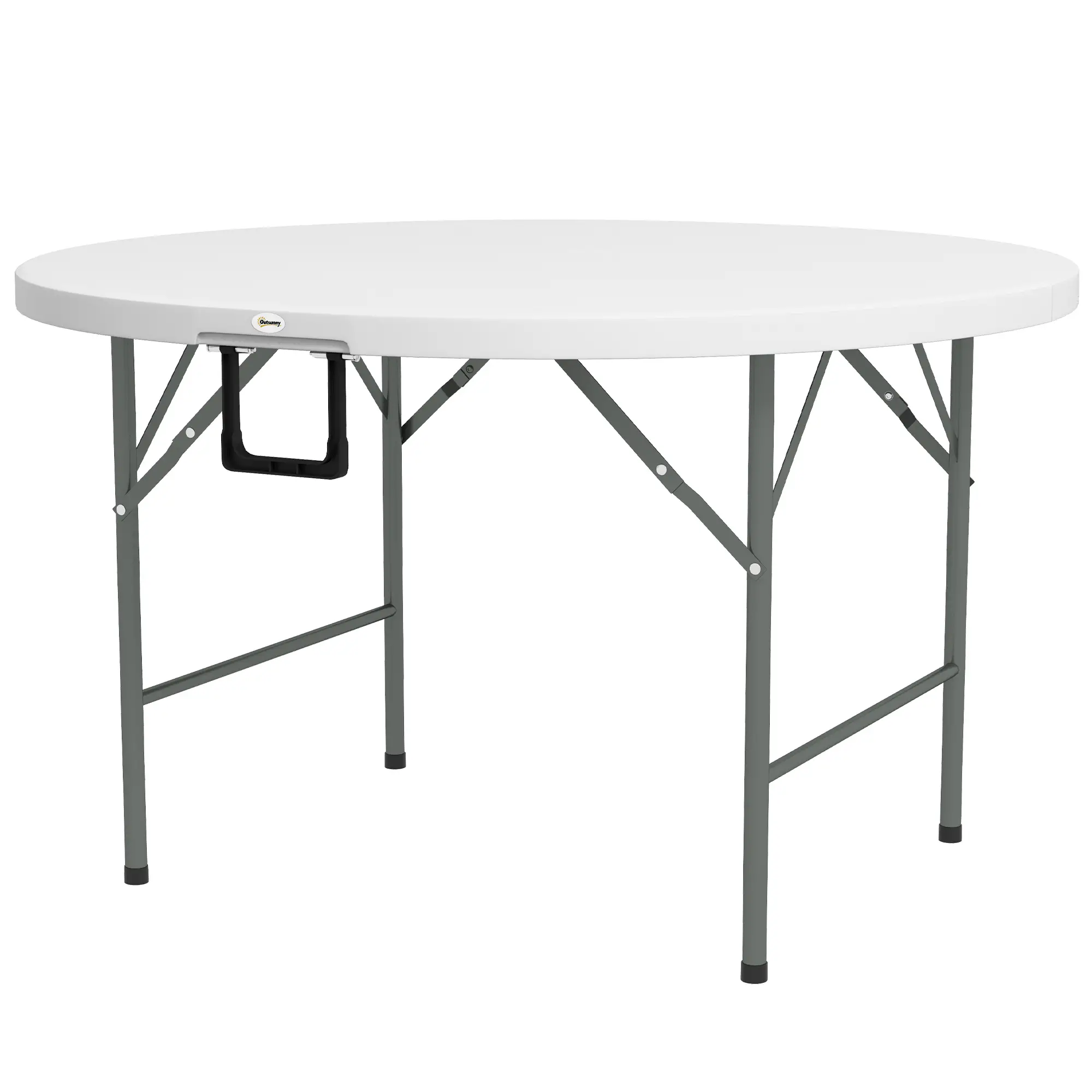 48" Folding Patio Table, Outdoor HDPE Picnic Table, White