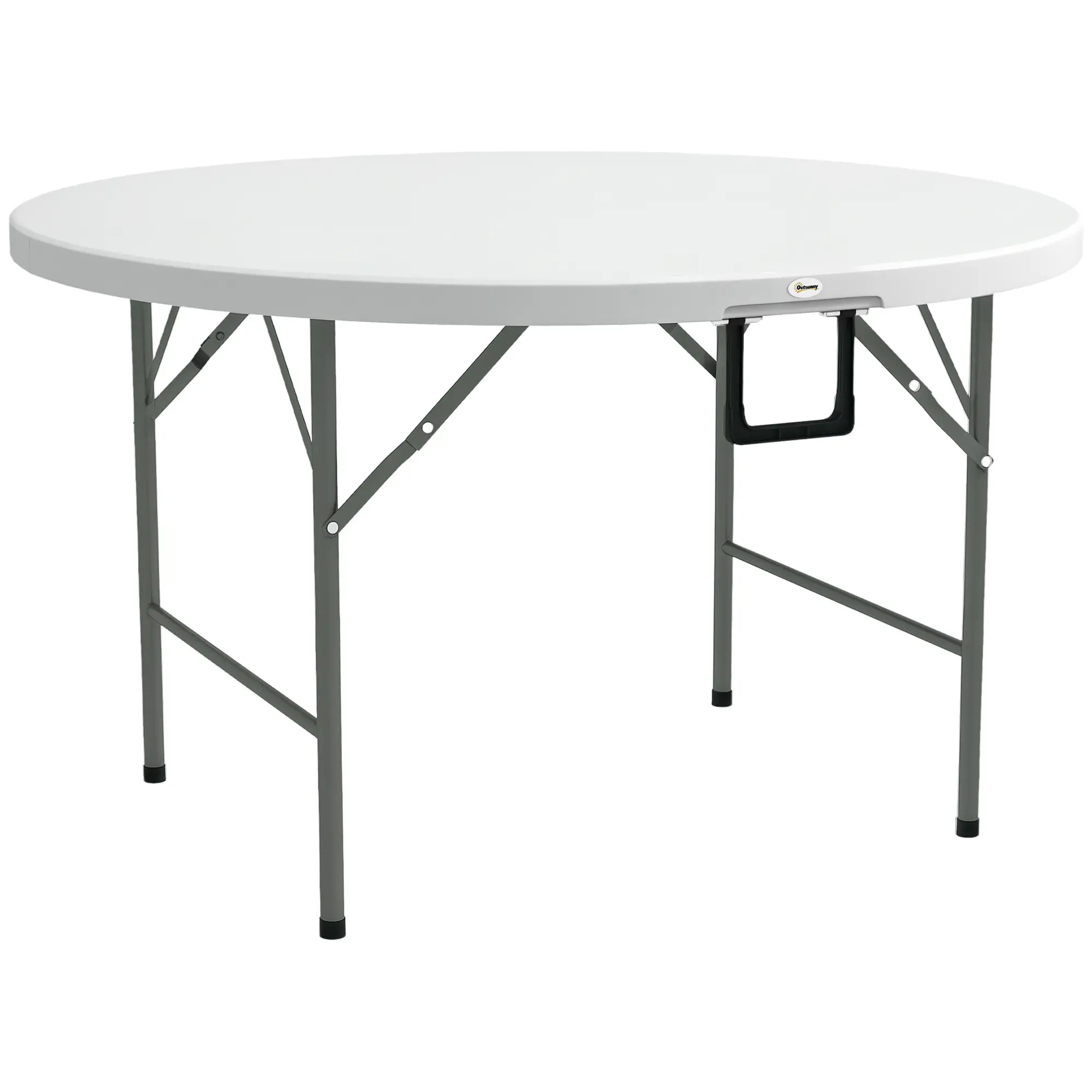 48" Folding Patio Table, Outdoor HDPE Picnic Table, White - Image 11