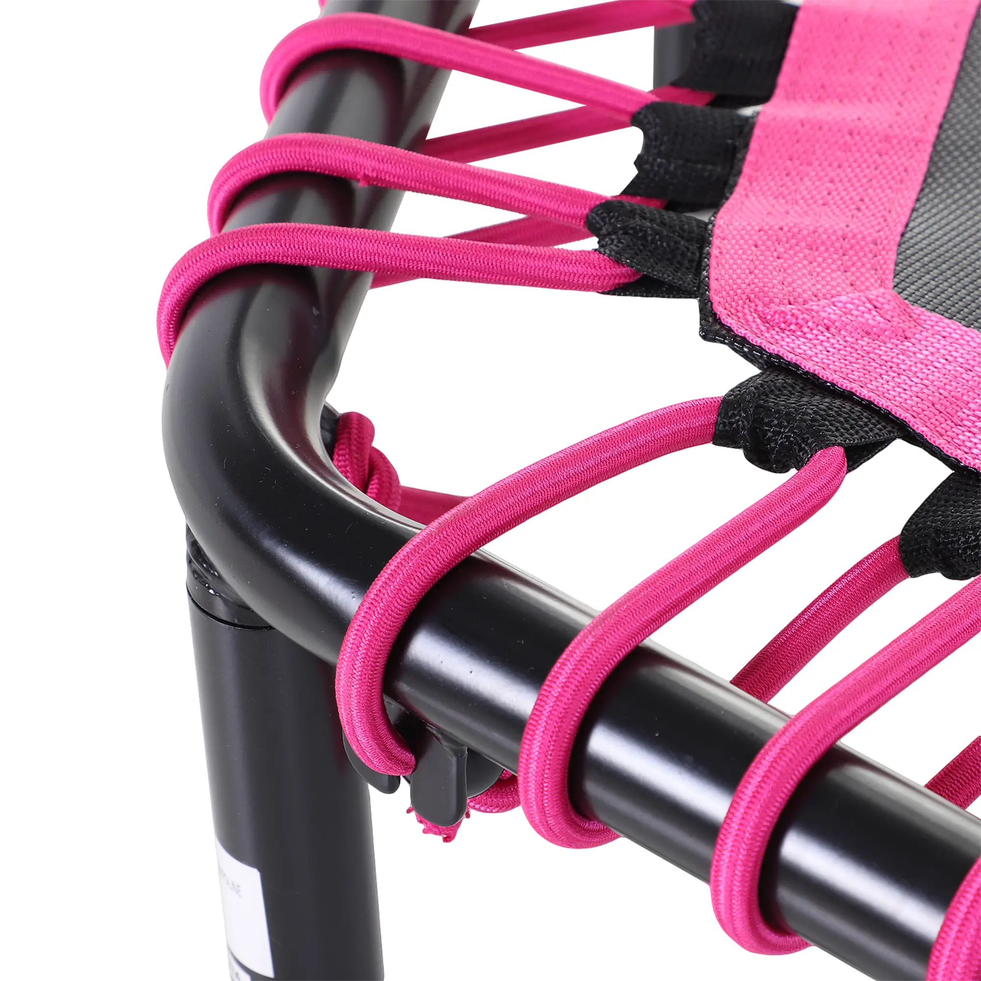 48" Hexagon Rebounder Trampoline, Fitness Bungee Jumper, Adjustable Bar, Pink - Image 7