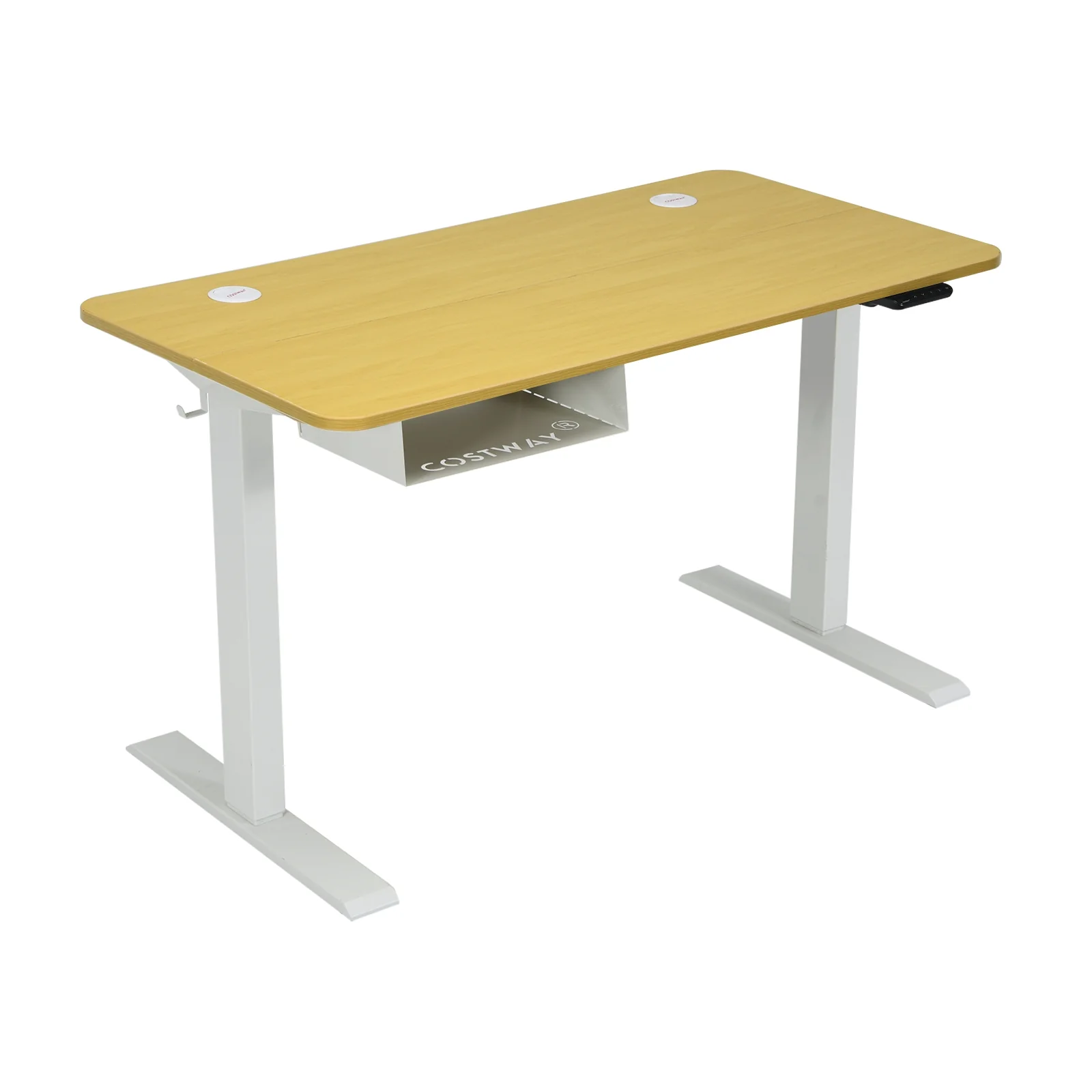 48-Inch Adjustable Electric Standing Desk, USB Control Panel, Natural - Image 2
