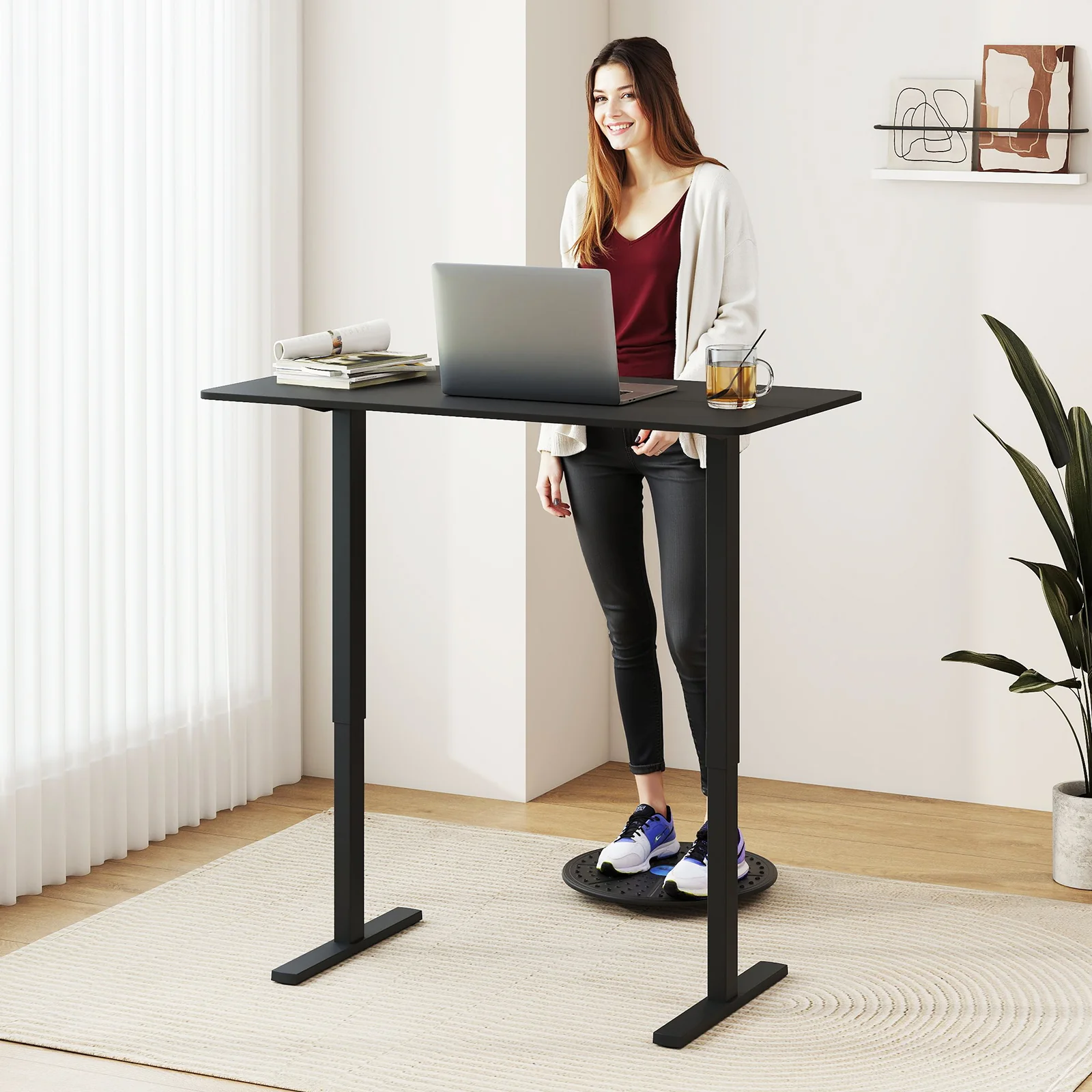 48 Inch x 24 Inch Electric Standing Desk, 3 Memory Settings, Black - Image 2
