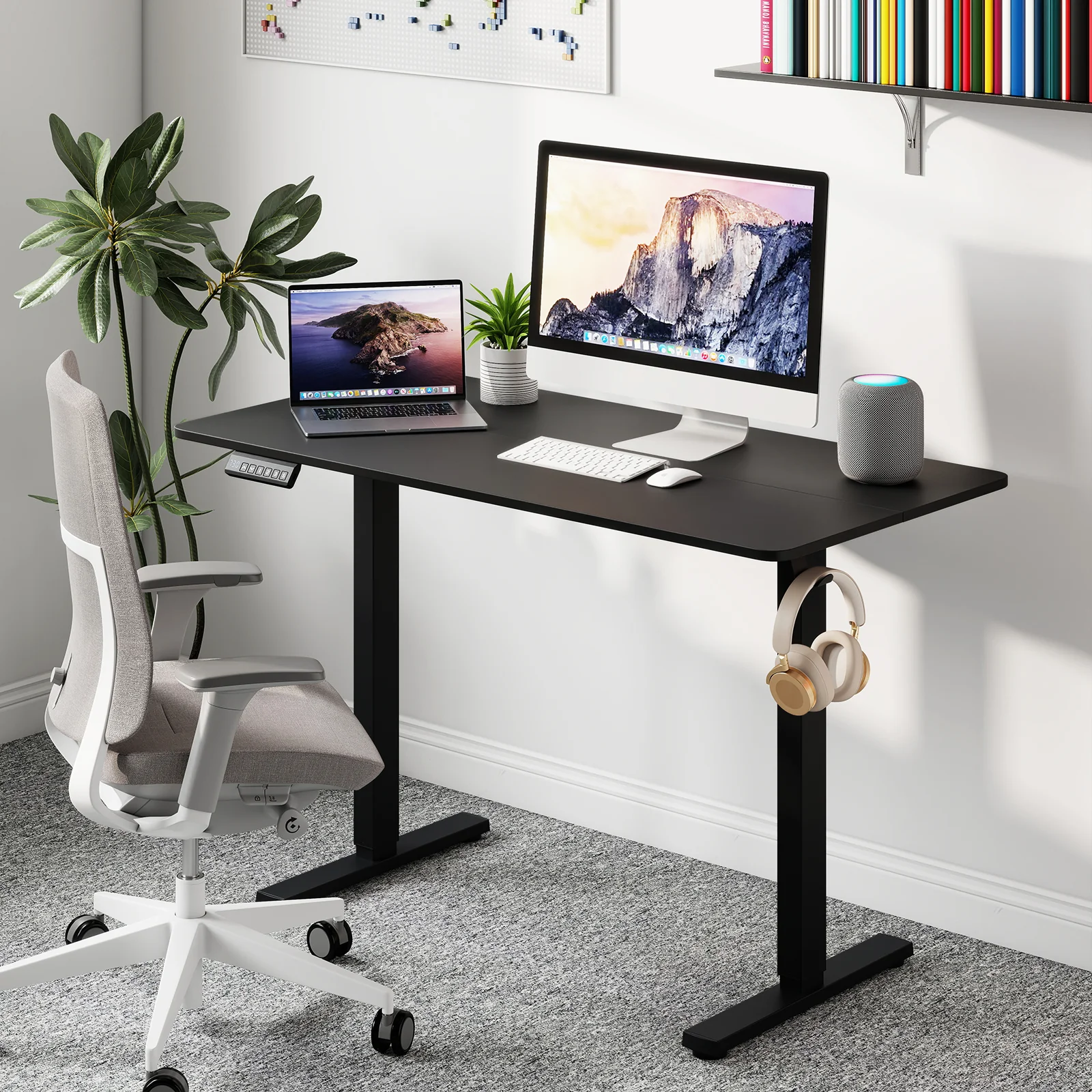 48 Inch x 24 Inch Electric Standing Desk, 3 Memory Settings, Black - Image 3