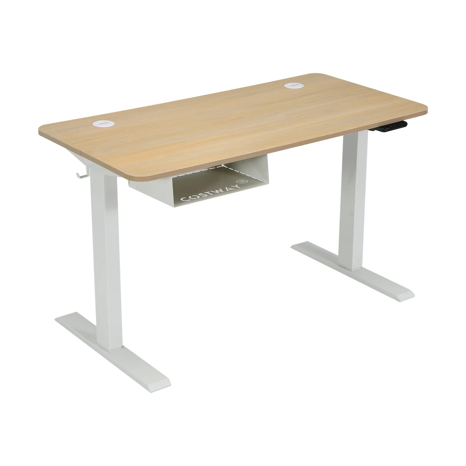 48 Inches Adjustable Electric Standing Desk, USB Port, Beige - Image 2