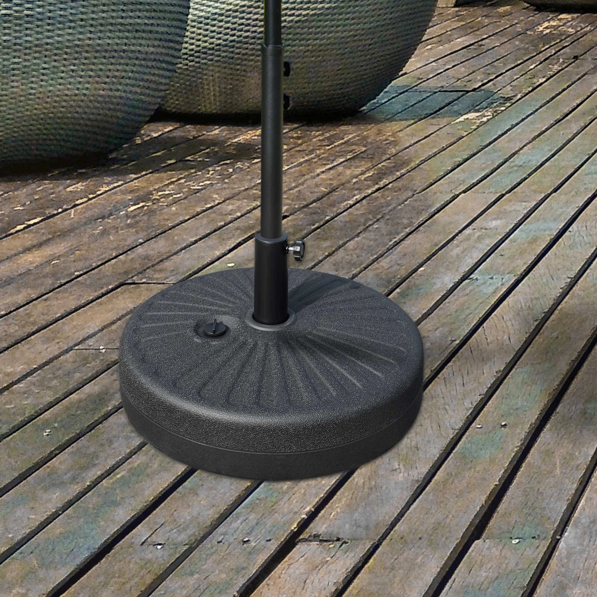 48 lb Heavy Duty Patio Umbrella Base, Water Filled Stand, Black - Image 2