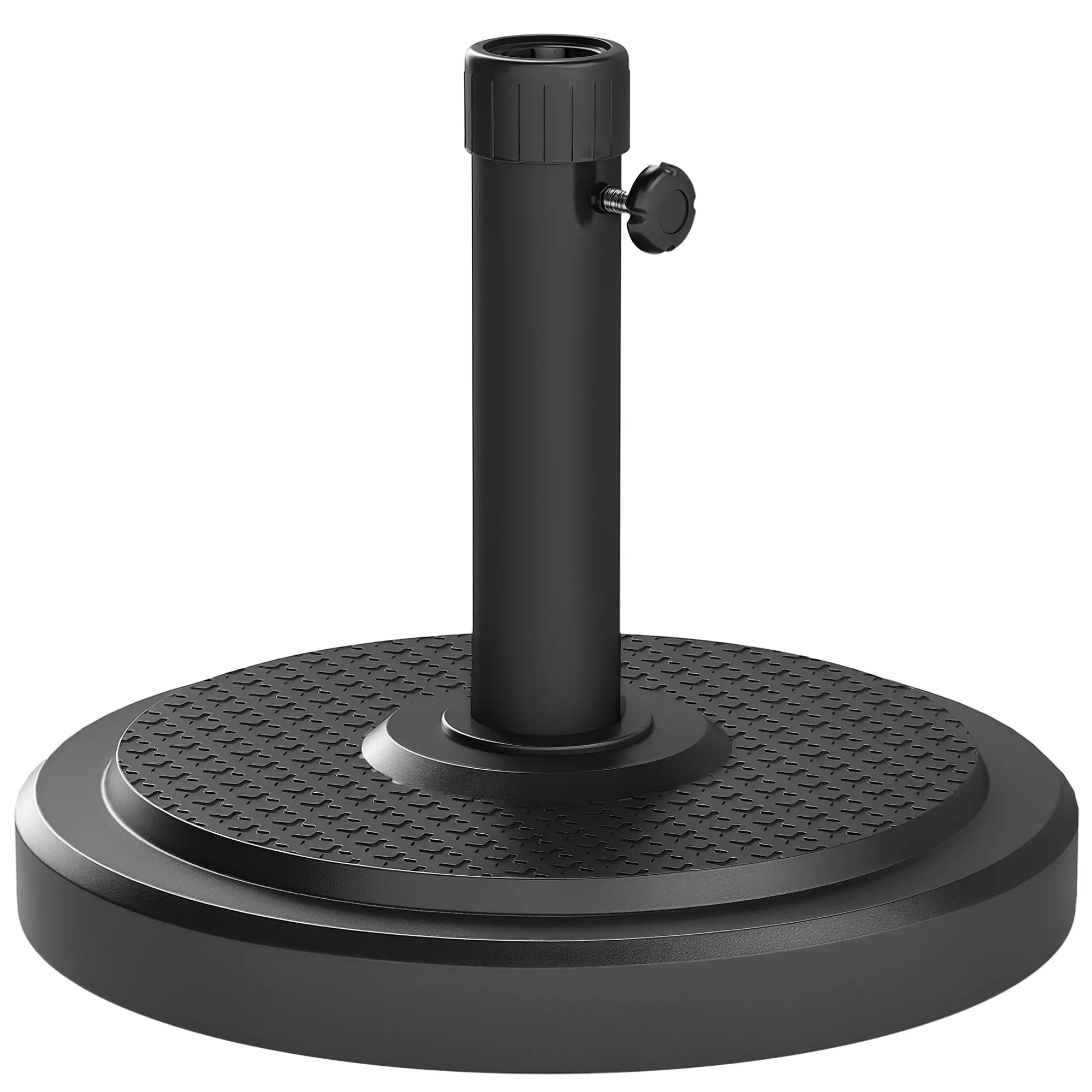 48 Lbs Patio Umbrella Base, Round HDPE, For 1.5" Or 1.9" Poles, Φ18.9" X 15.2" H, Black - Image 11