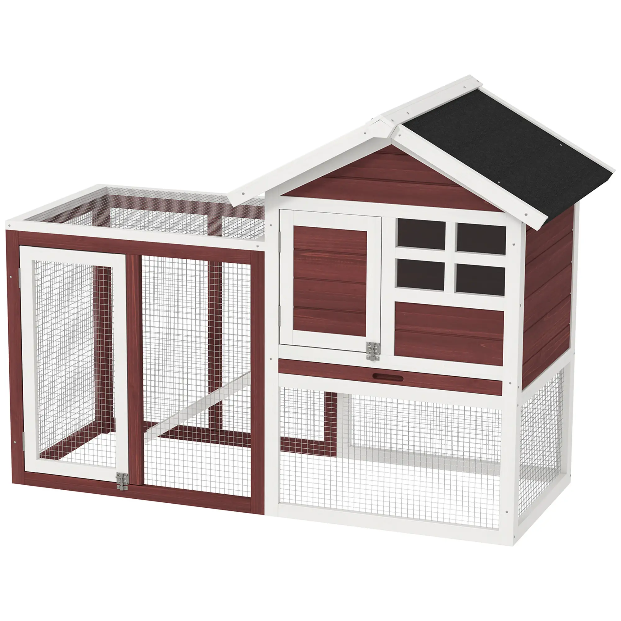 48" Weatherproof Wooden Rabbit Hutch, Bunny Cage, Small Animal House, Brown - Image 11