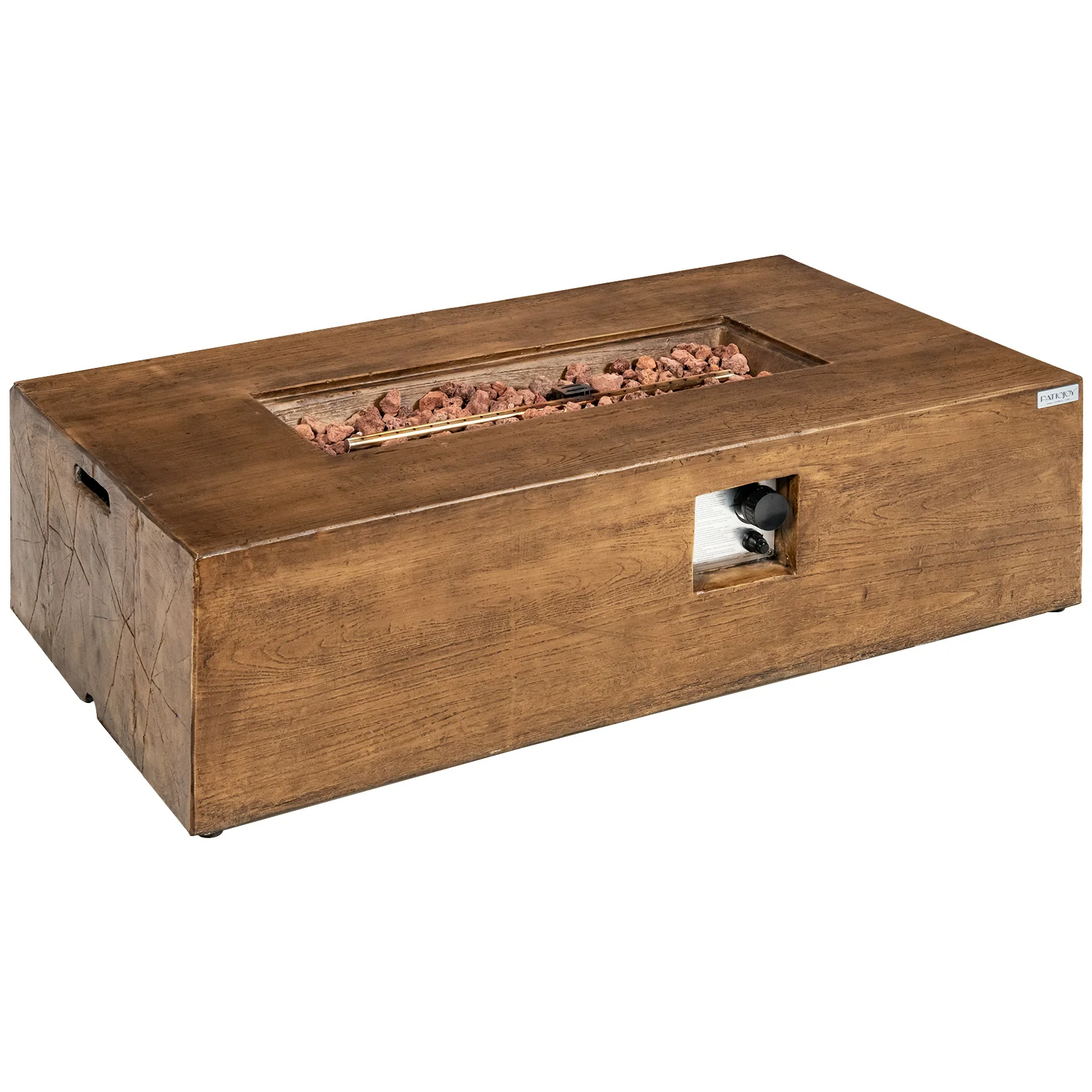48 x 27Inch Outdoor Gas Fire Pit Table, 50 000 BTU, Brown