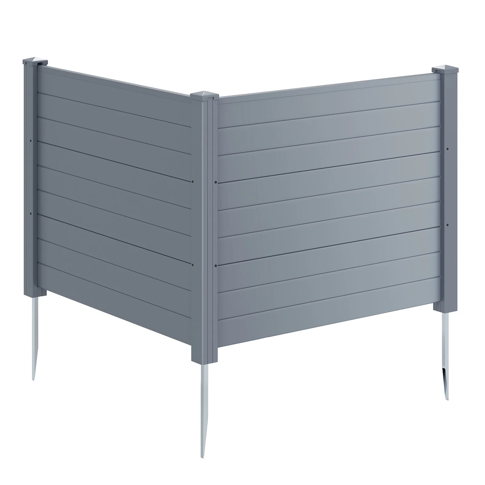 48 x 38 Inch Air Conditioner Fence, 2 Panels, Gray - Image 3