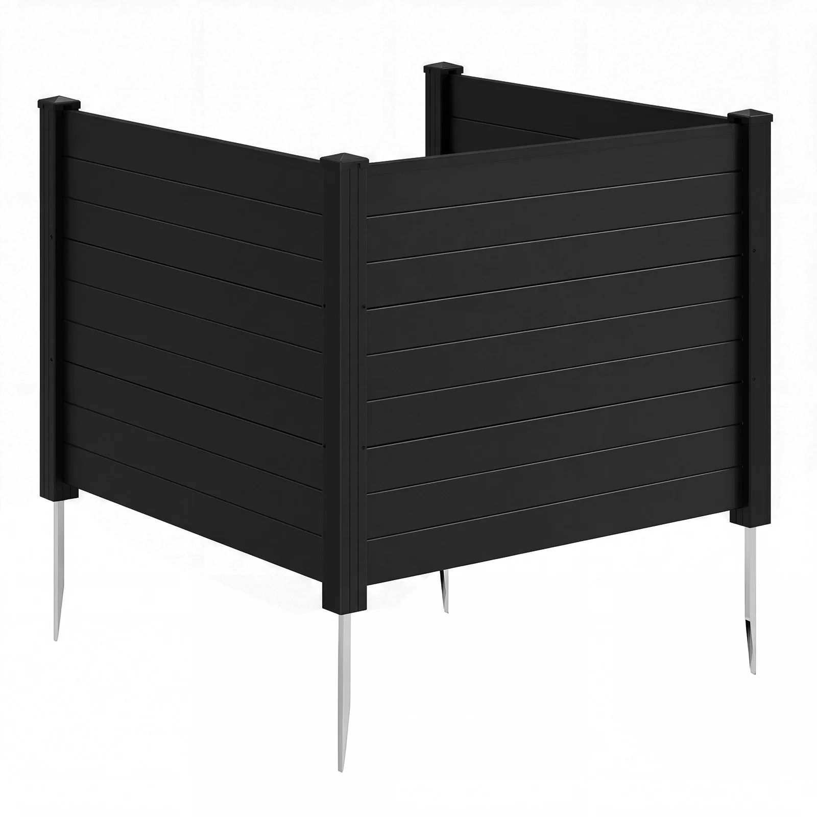 48 x 38 Inch Air Conditioner Fence, 3 Panels, Black