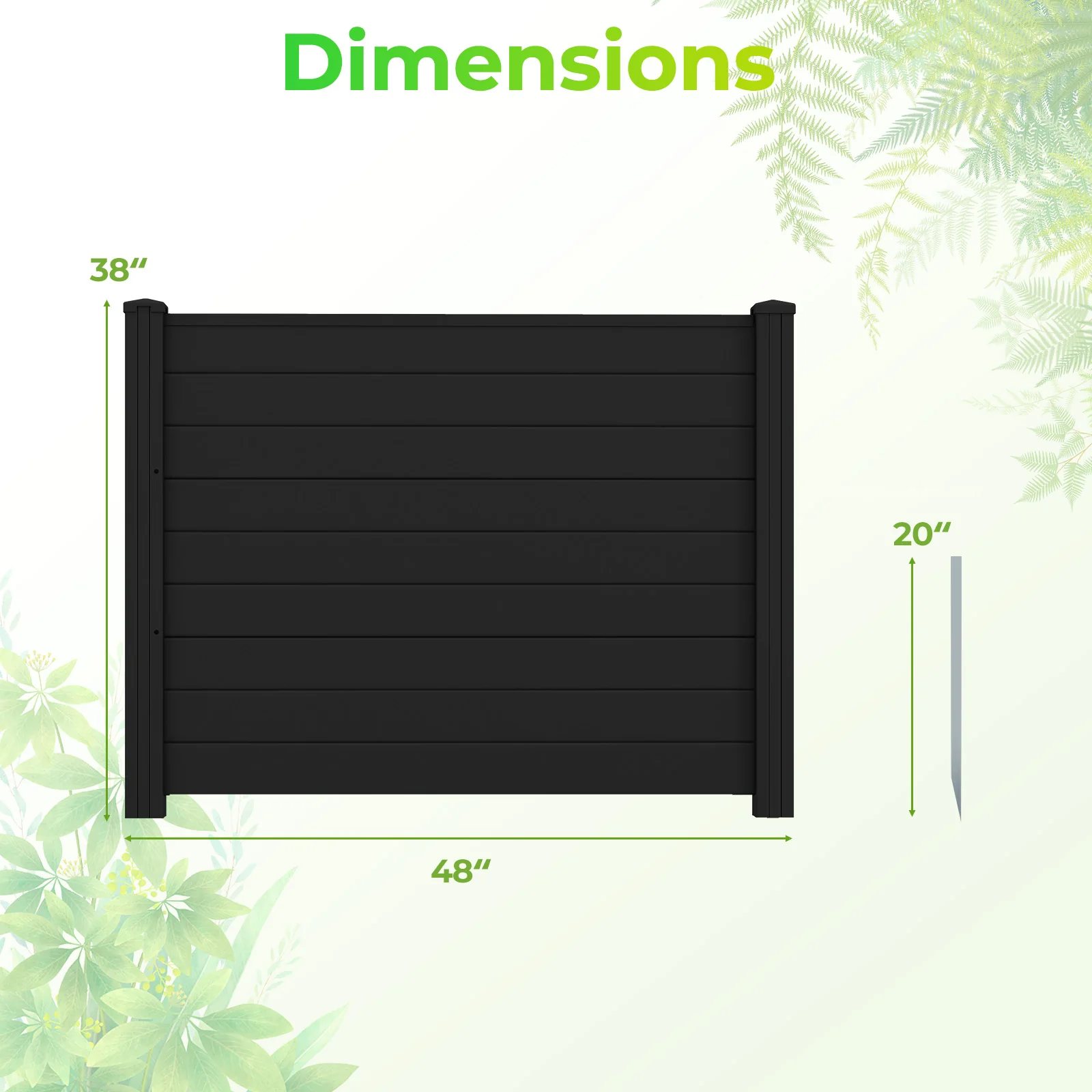 48 x 38 Inch Air Conditioner Fence, 3 Panels, Black - Image 6