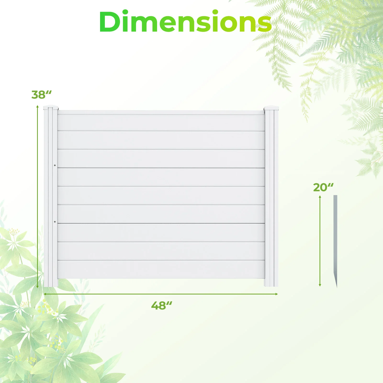 48 x 38 Inch Air Conditioner Fence, 3 Panels, Metal Ground Stakes, White - Image 6