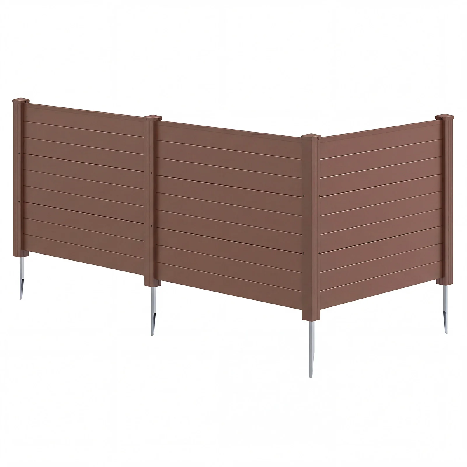 48 x 38 Inches Air Conditioner Fence, 2 Panels, Outdoor Privacy Fence, Brown