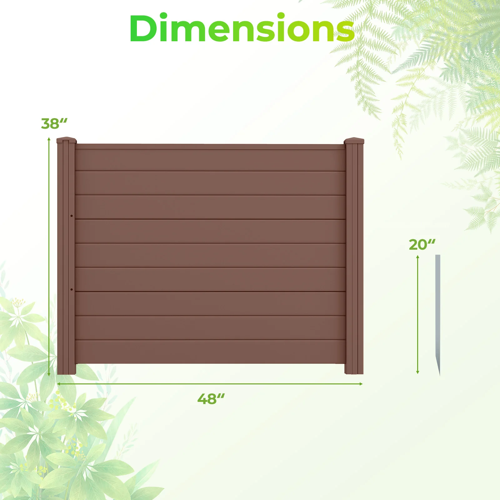 48 x 38 Inches Air Conditioner Fence, 2 Panels, Outdoor Privacy Fence, Brown - Image 5