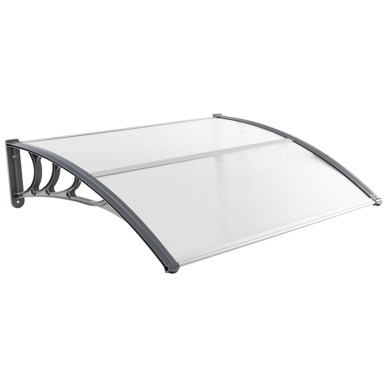 48 x 40 Inch Outdoor Front Door Window Awning, Gray