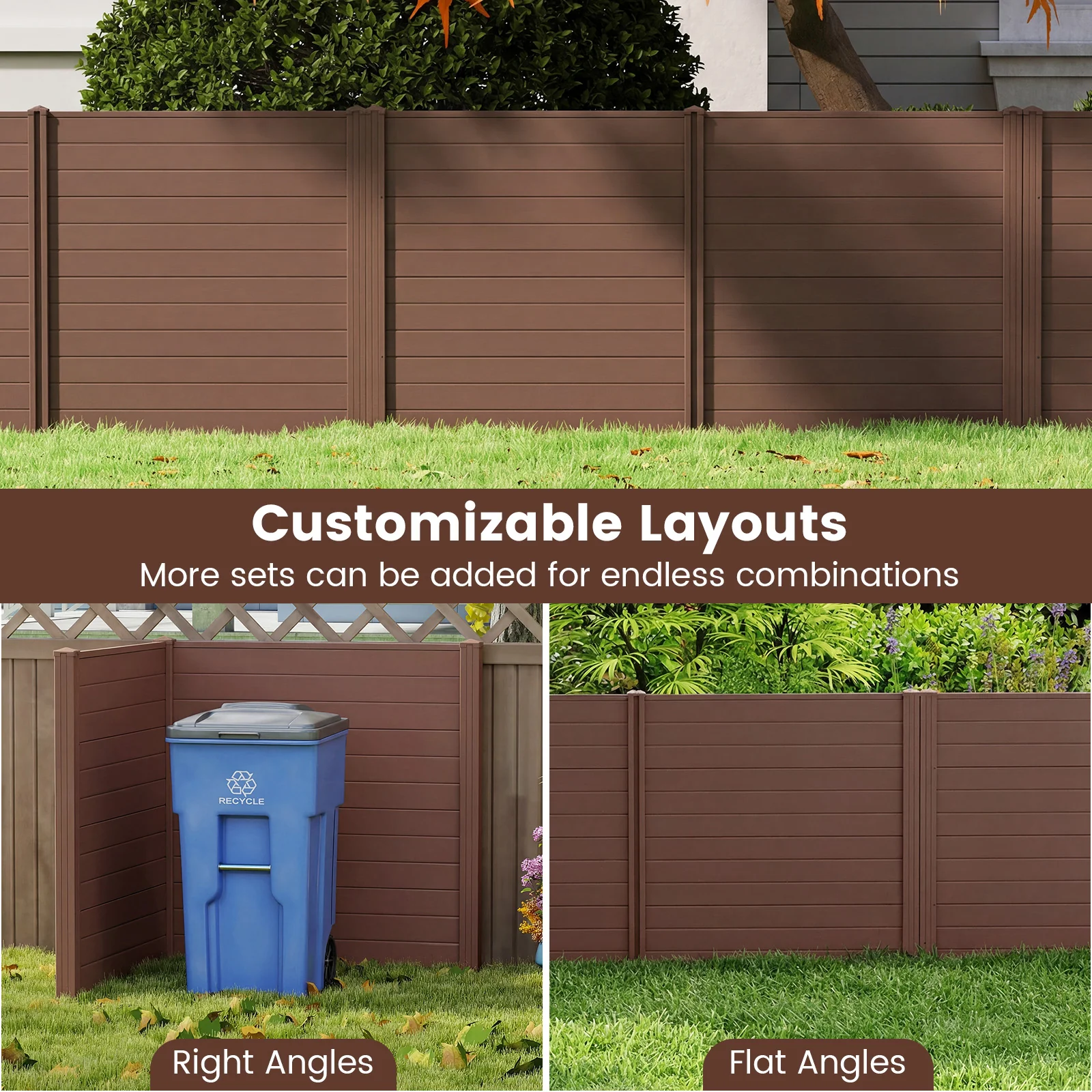 48 x 48 Inch Air Conditioner Enclosure, Brown - Image 8