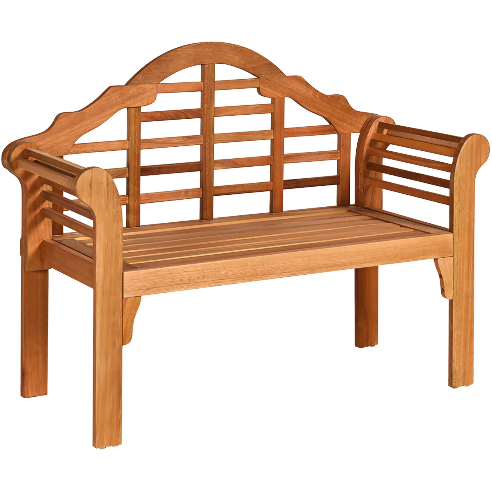 49 Inch Eucalyptus Wood Outdoor Folding Bench, Natural - Image 5
