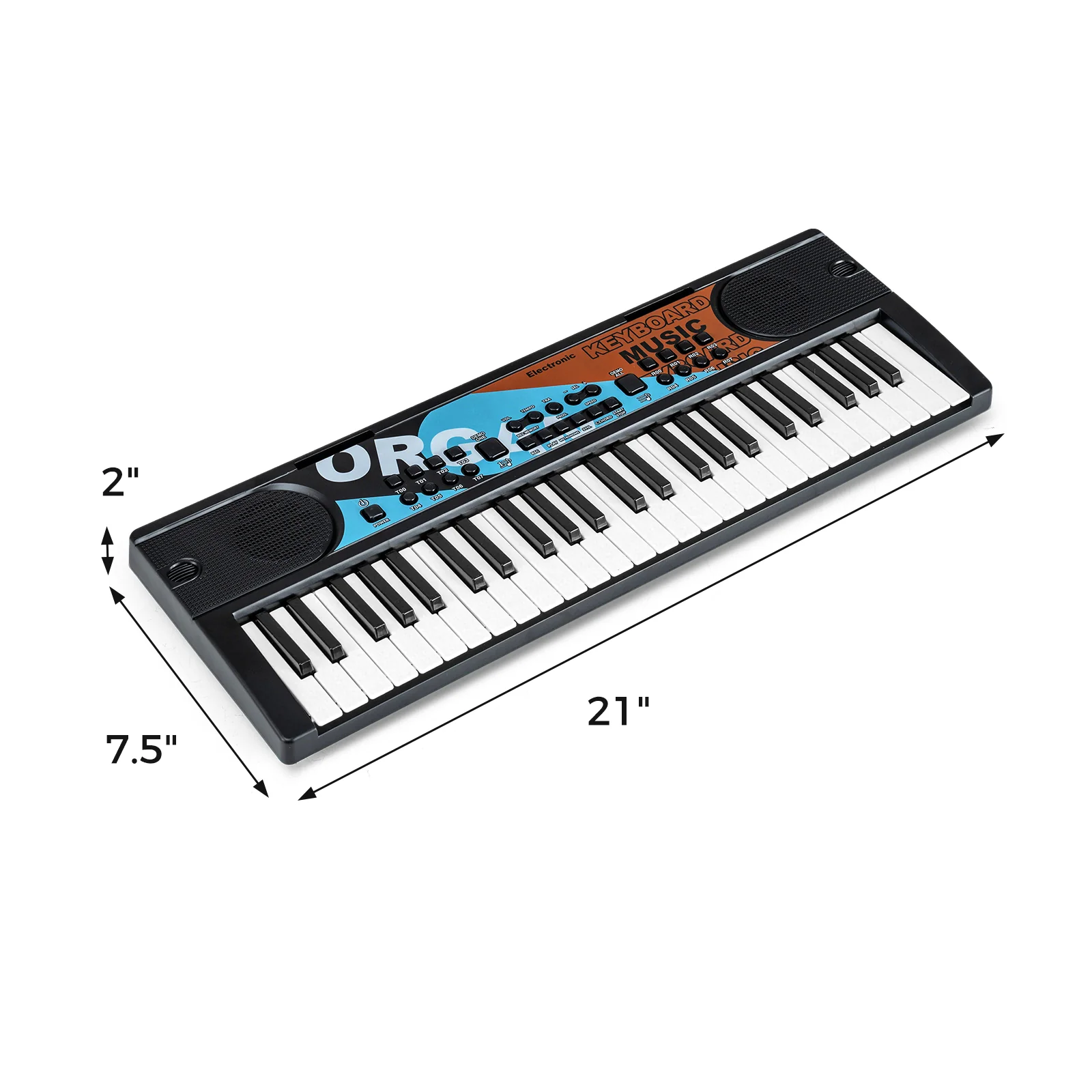 49 Keys Portable Electric Keyboard Piano, 8 Rhythms 8 Tones, Black - Image 6