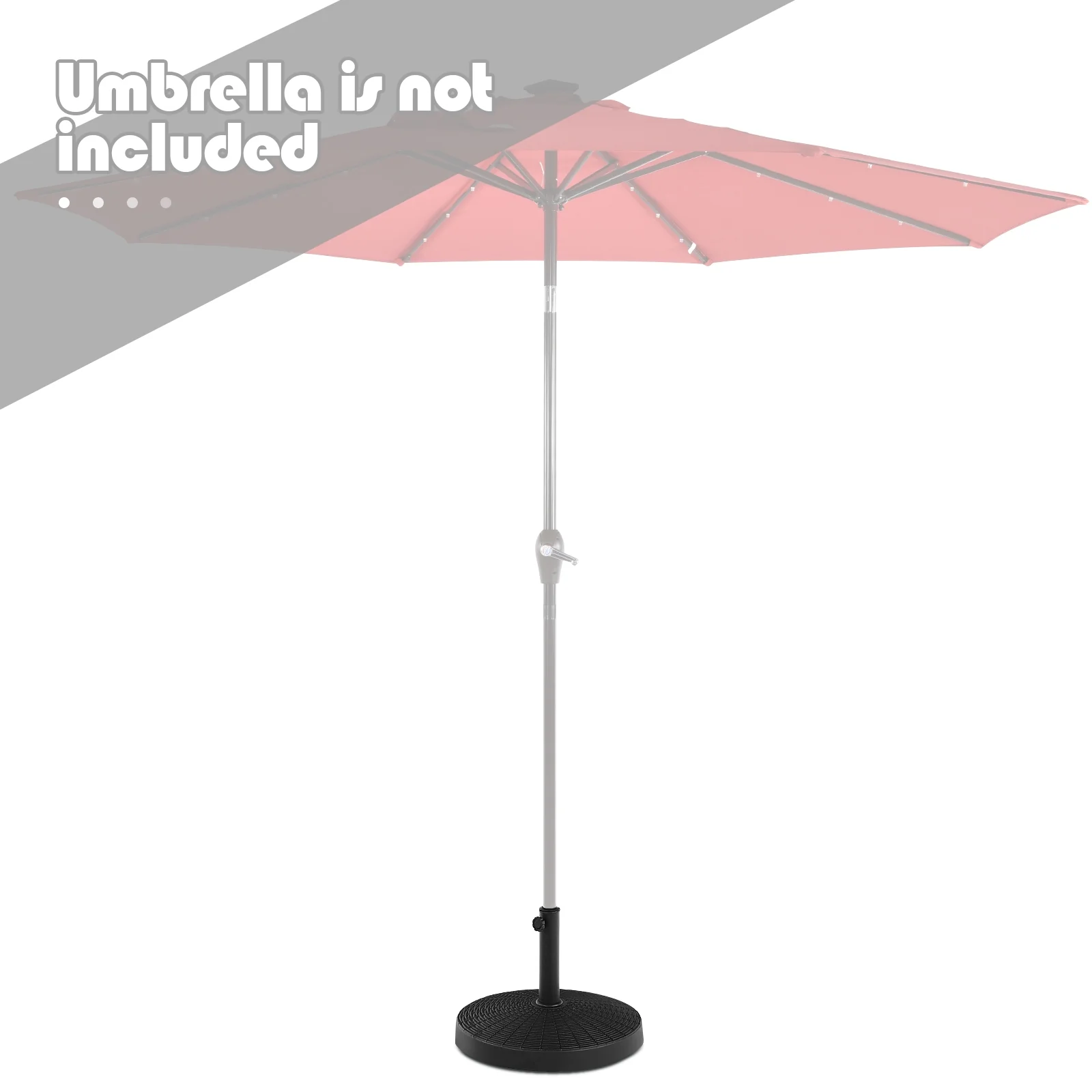 49 LBS Patio Resin Umbrella Base Stand, Outdoor, Black - Image 10
